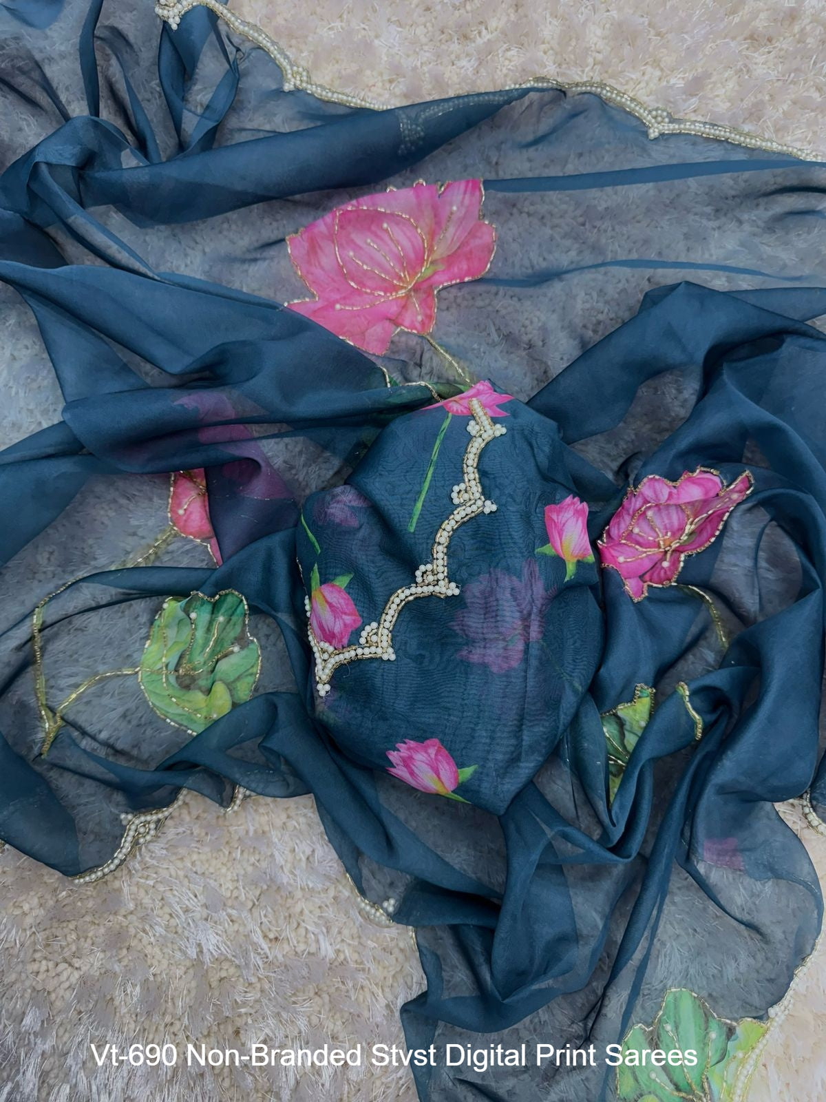 Vt-690 Non-Branded Stvst Digital Print Sarees