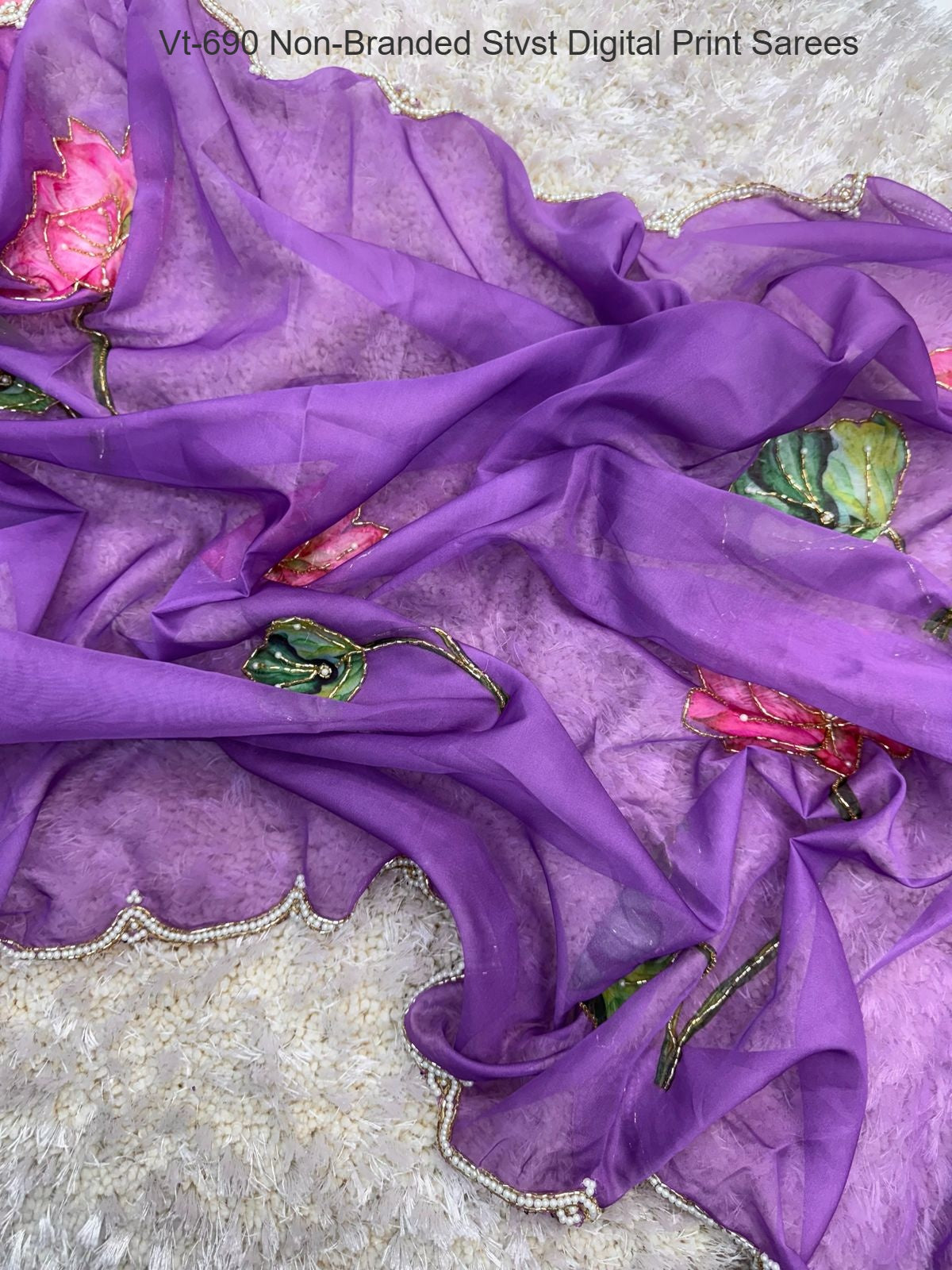 Vt-690 Non-Branded Stvst Digital Print Sarees