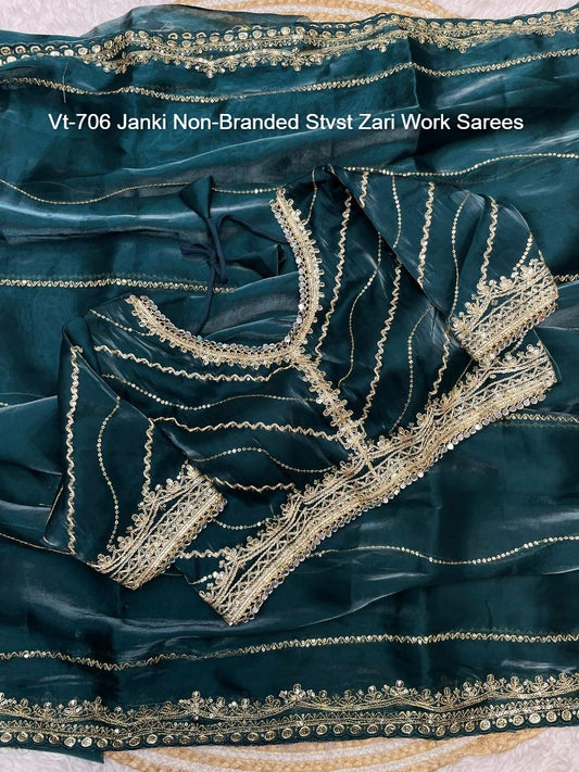 Vt-706 Janki Non-Branded Stvst Zari Work Sarees