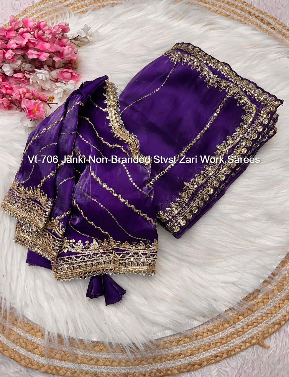 Vt-706 Janki Non-Branded Stvst Zari Work Sarees