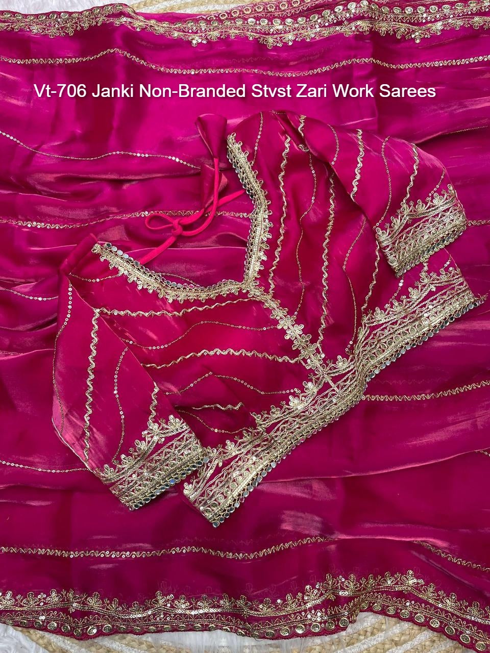 Vt-706 Janki Non-Branded Stvst Zari Work Sarees