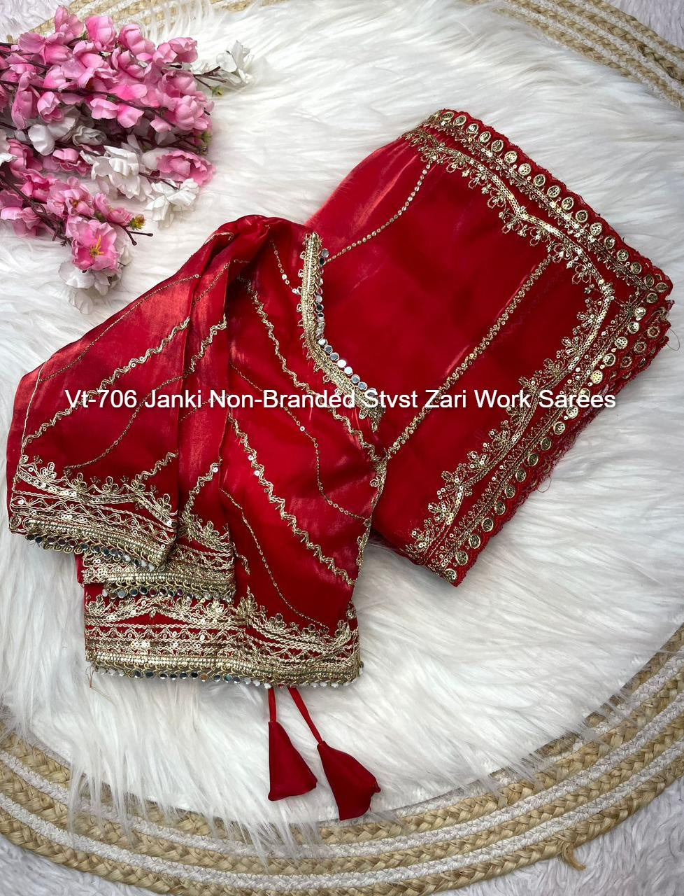 Vt-706 Janki Non-Branded Stvst Zari Work Sarees