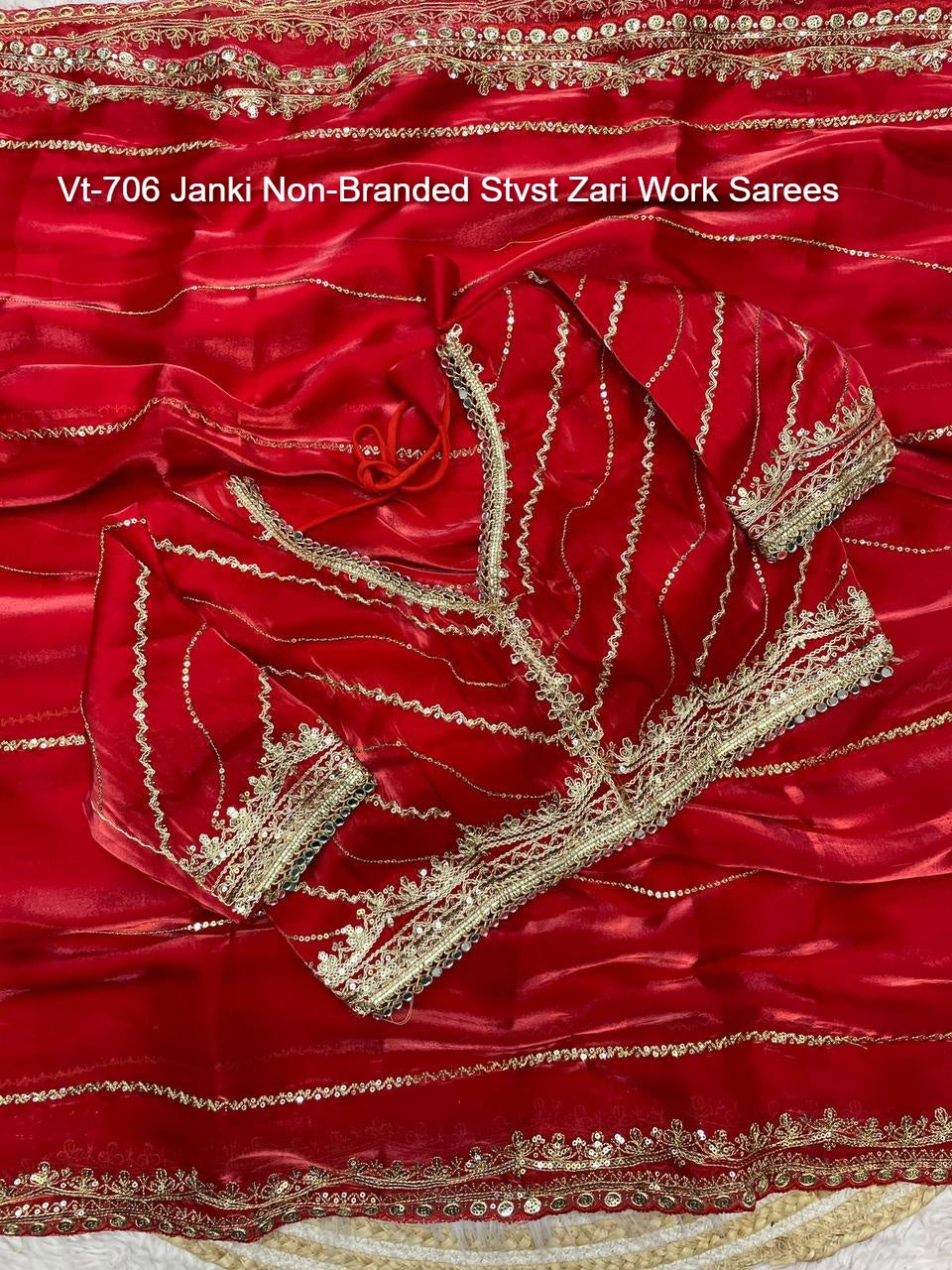 Vt-706 Janki Non-Branded Stvst Zari Work Sarees