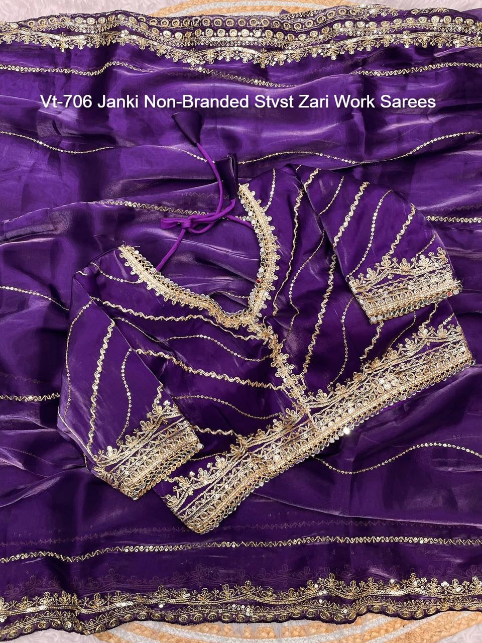 Vt-706 Janki Non-Branded Stvst Zari Work Sarees