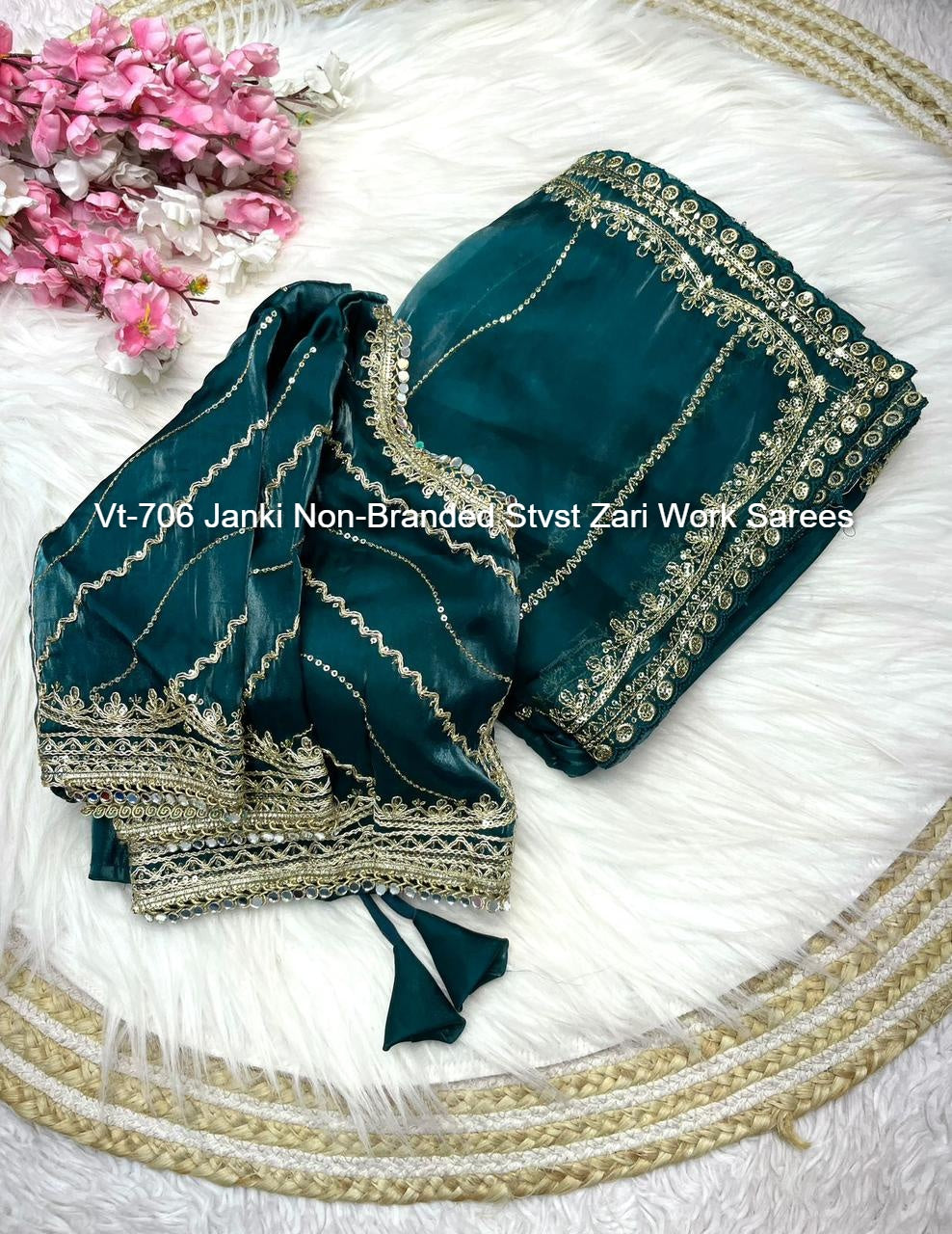 Vt-706 Janki Non-Branded Stvst Zari Work Sarees