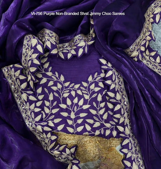 Vt-756 Purple Non-Branded Stvst Jimmy Choo Sarees