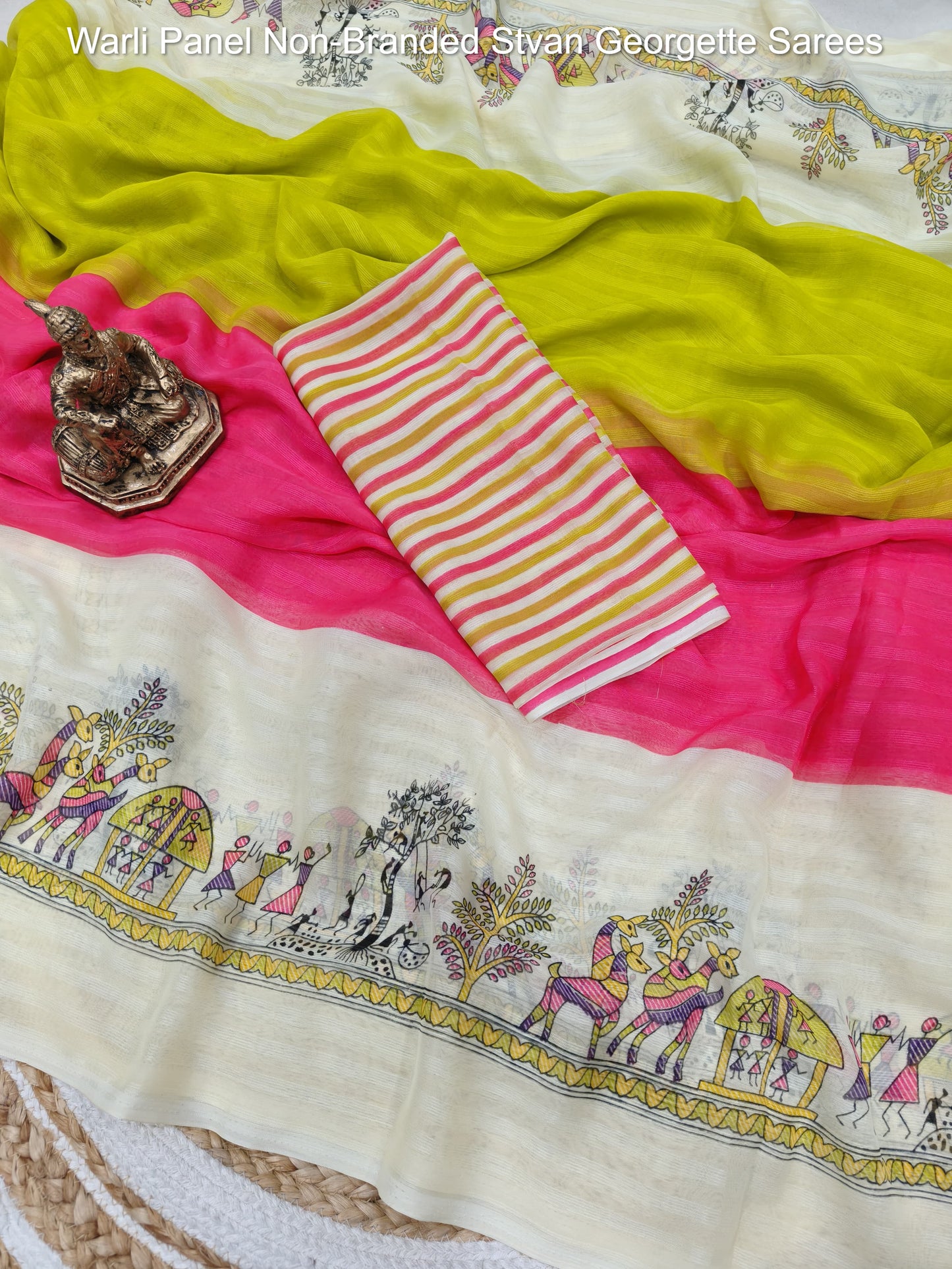 Warli Panel Non-Branded Stvan Georgette Sarees