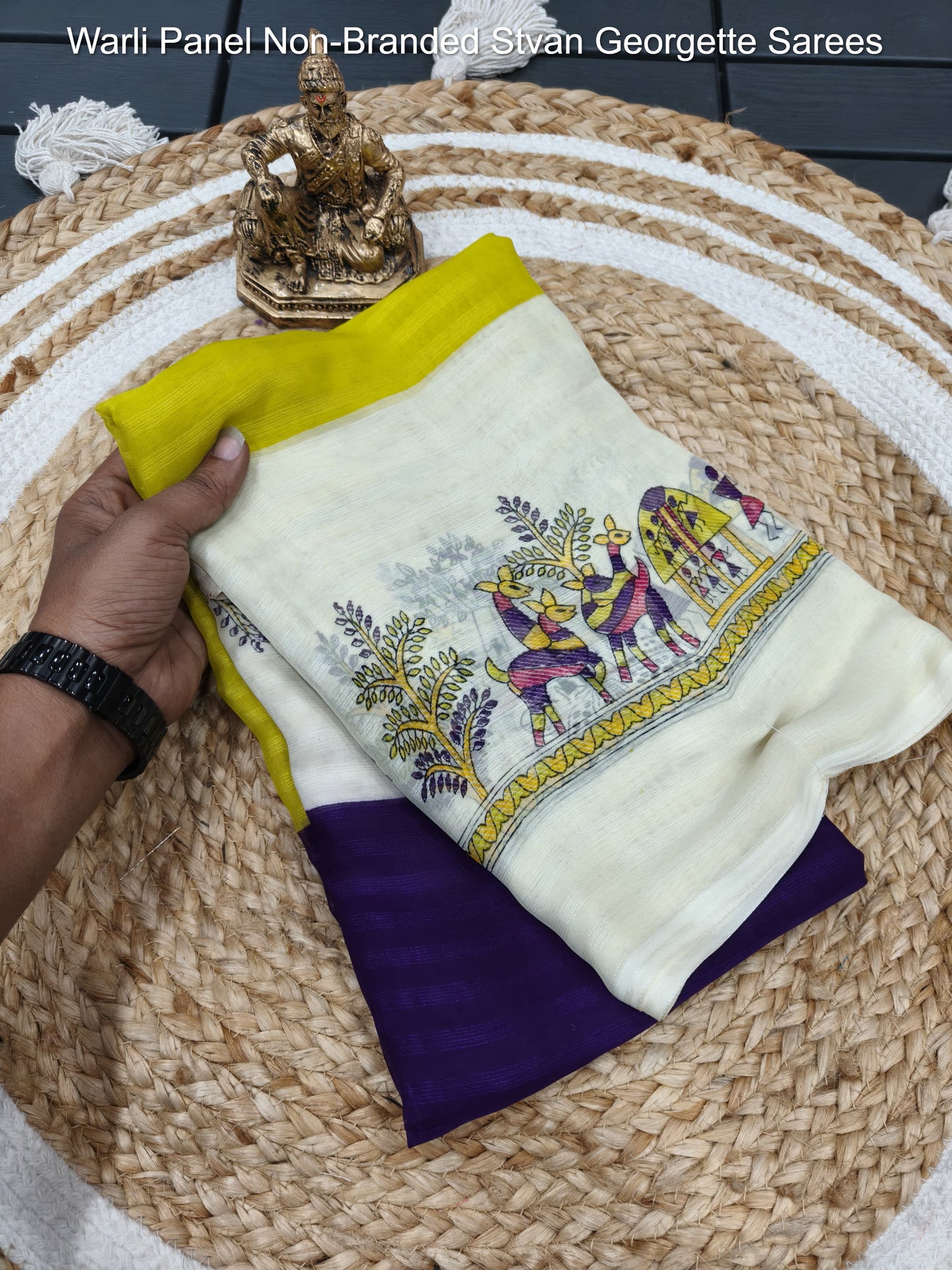 Warli Panel Non-Branded Stvan Georgette Sarees