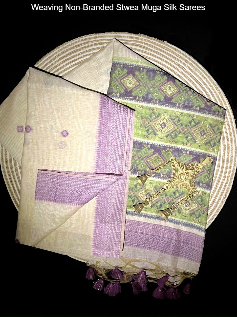 Weaving Non-Branded Stwea Muga Silk Sarees