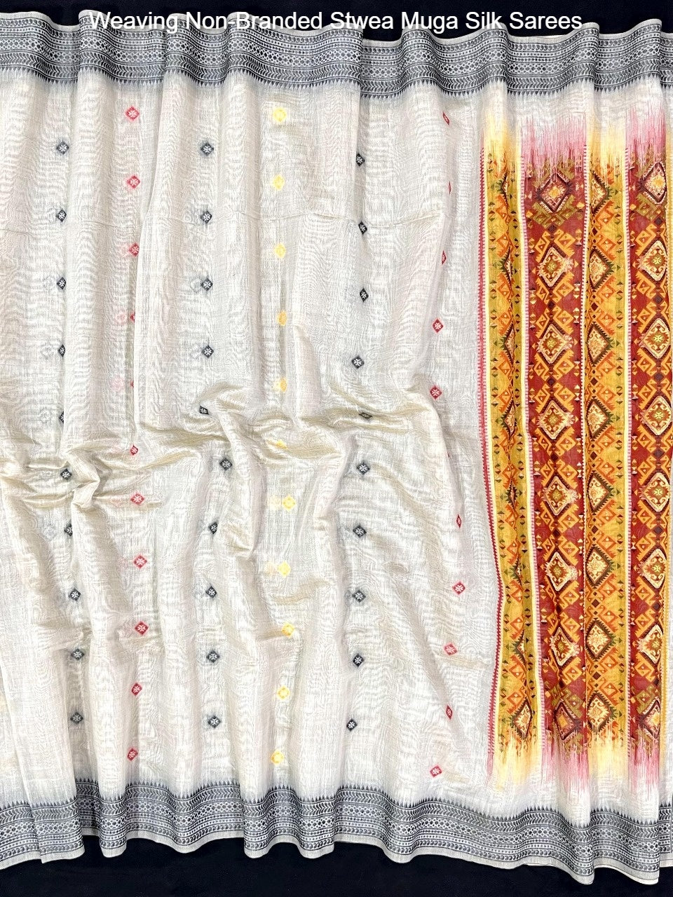 Weaving Non-Branded Stwea Muga Silk Sarees