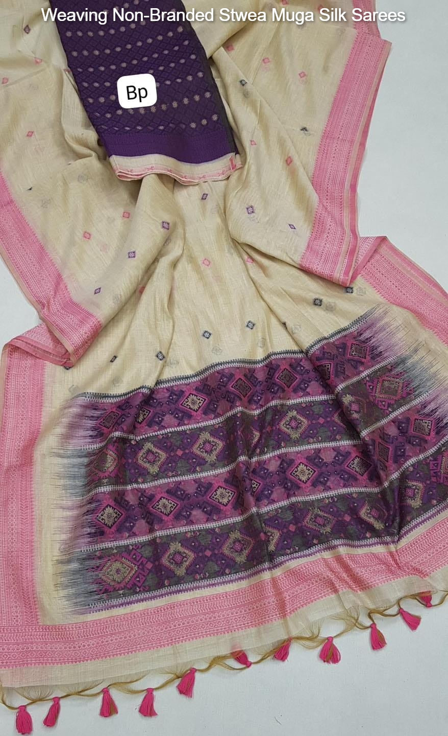 Weaving Non-Branded Stwea Muga Silk Sarees