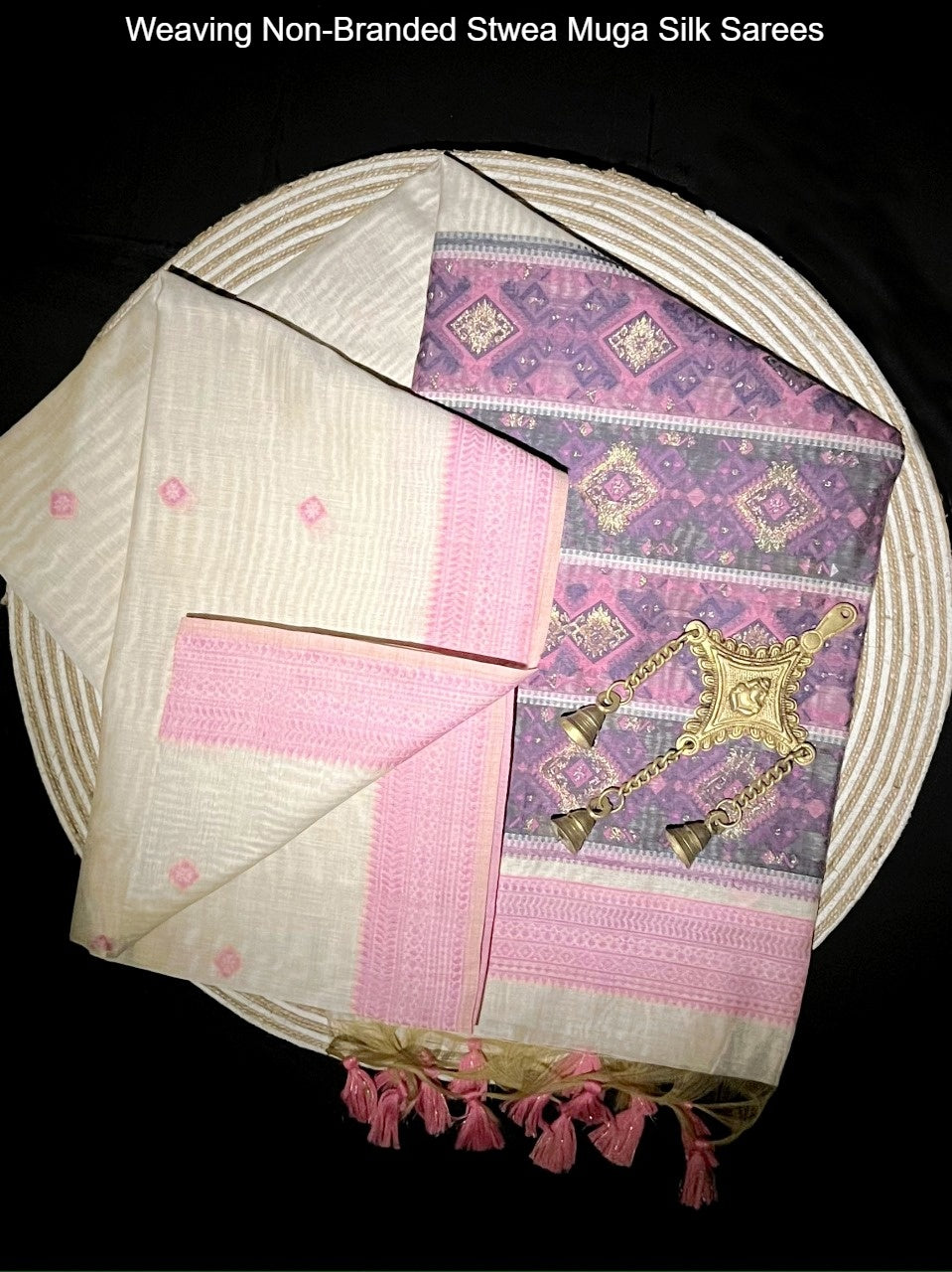 Weaving Non-Branded Stwea Muga Silk Sarees