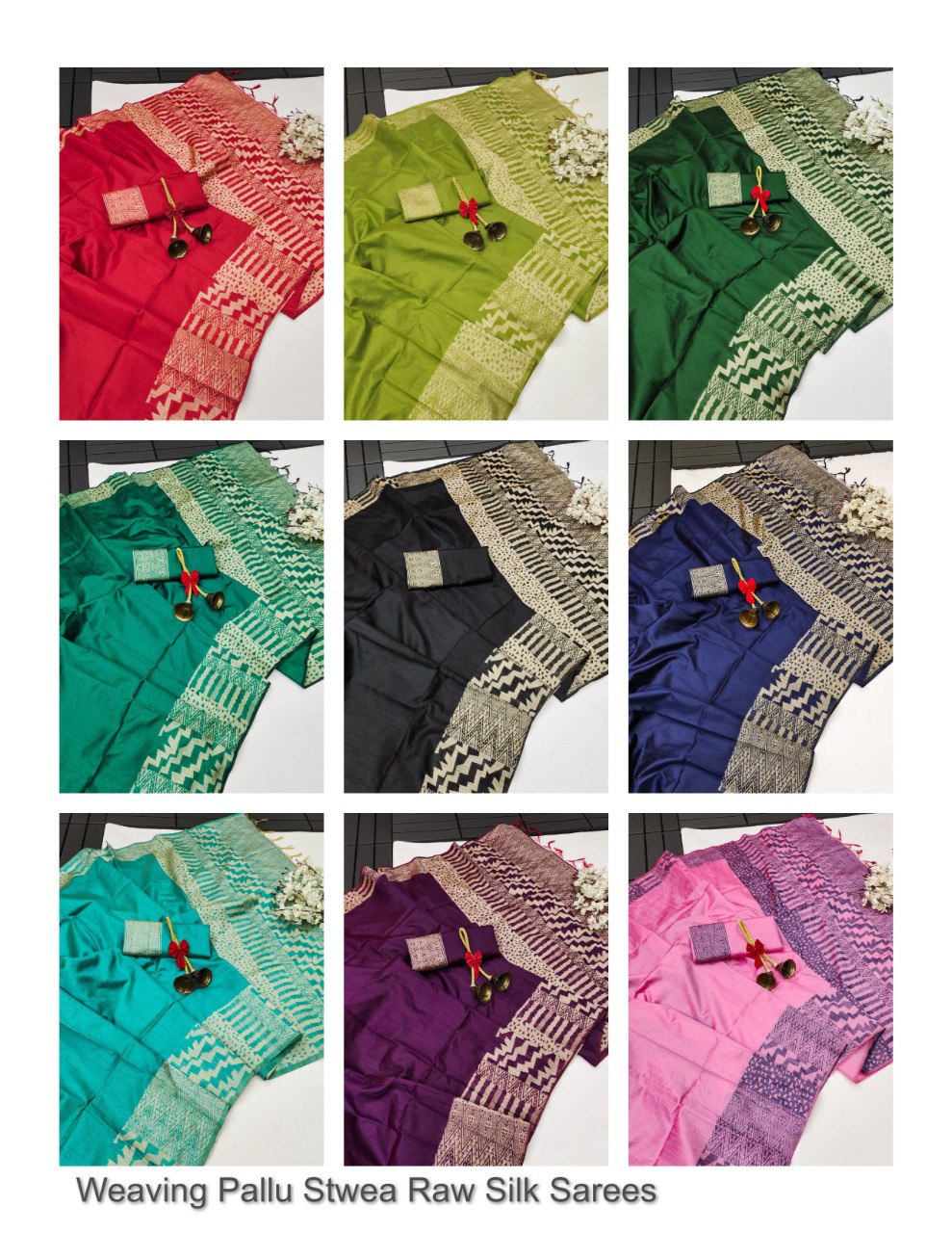 Weaving Pallu Stwea Raw Silk Sarees