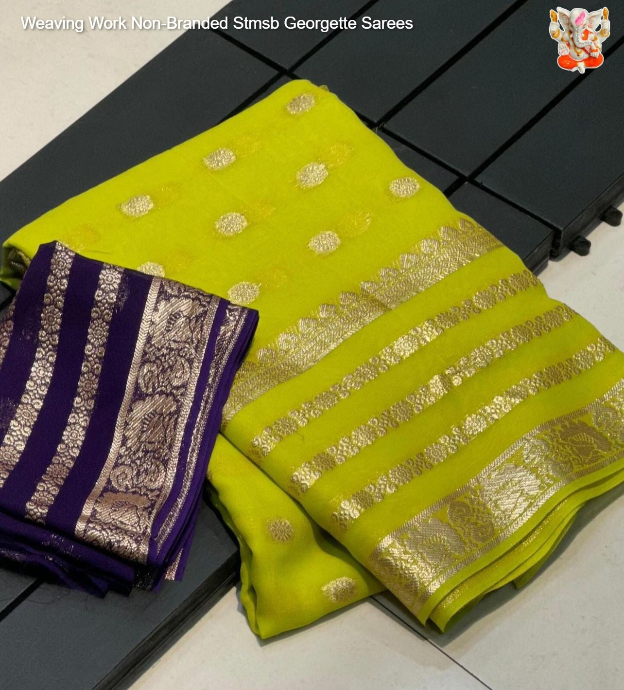 Weaving Work Non-Branded Stmsb Georgette Sarees
