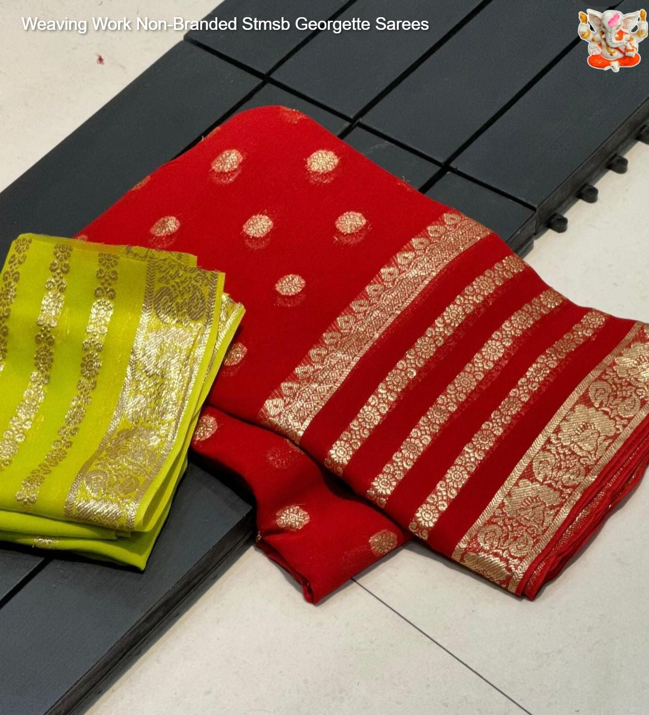 Weaving Work Non-Branded Stmsb Georgette Sarees