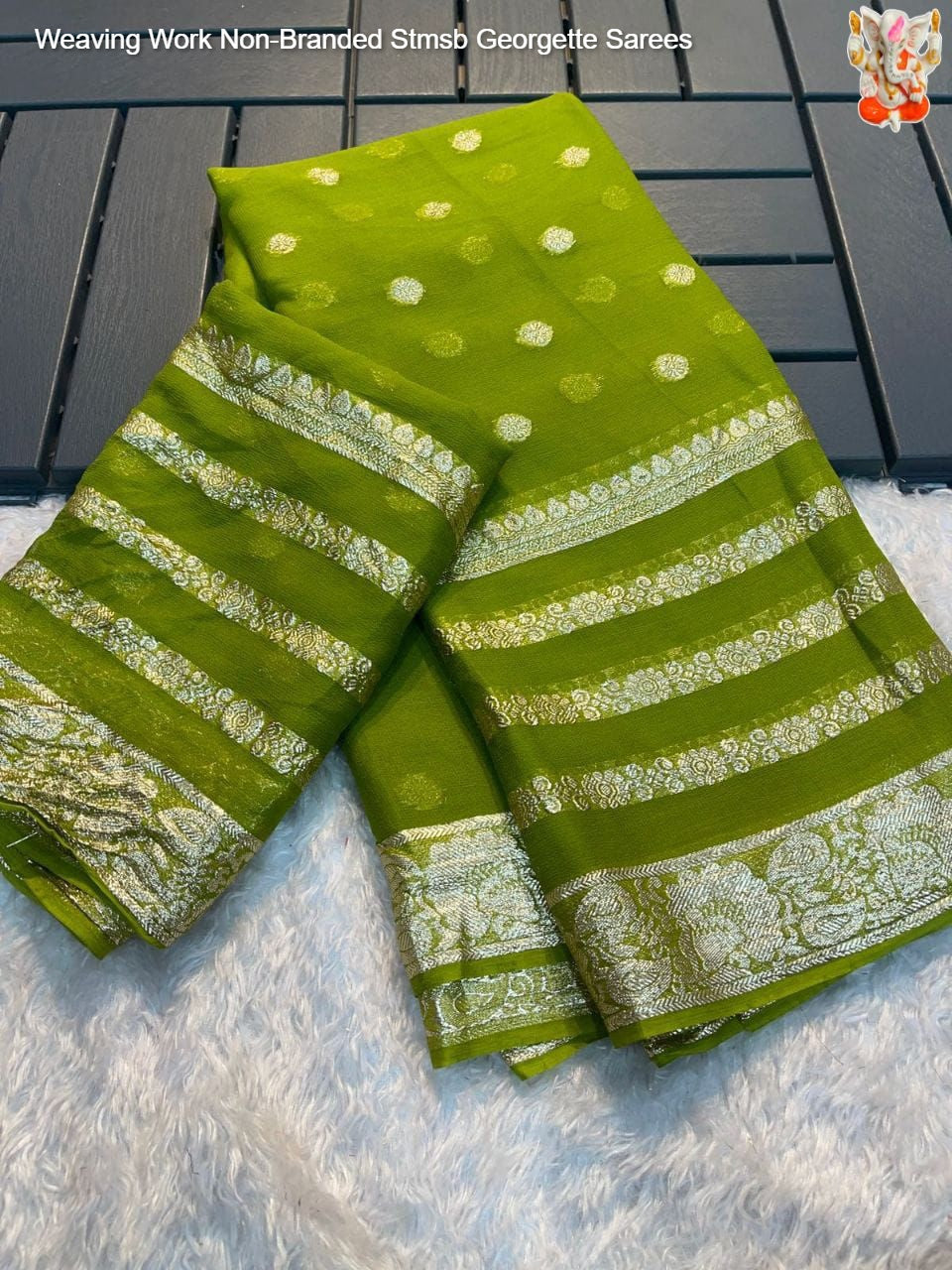 Weaving Work Non-Branded Stmsb Georgette Sarees