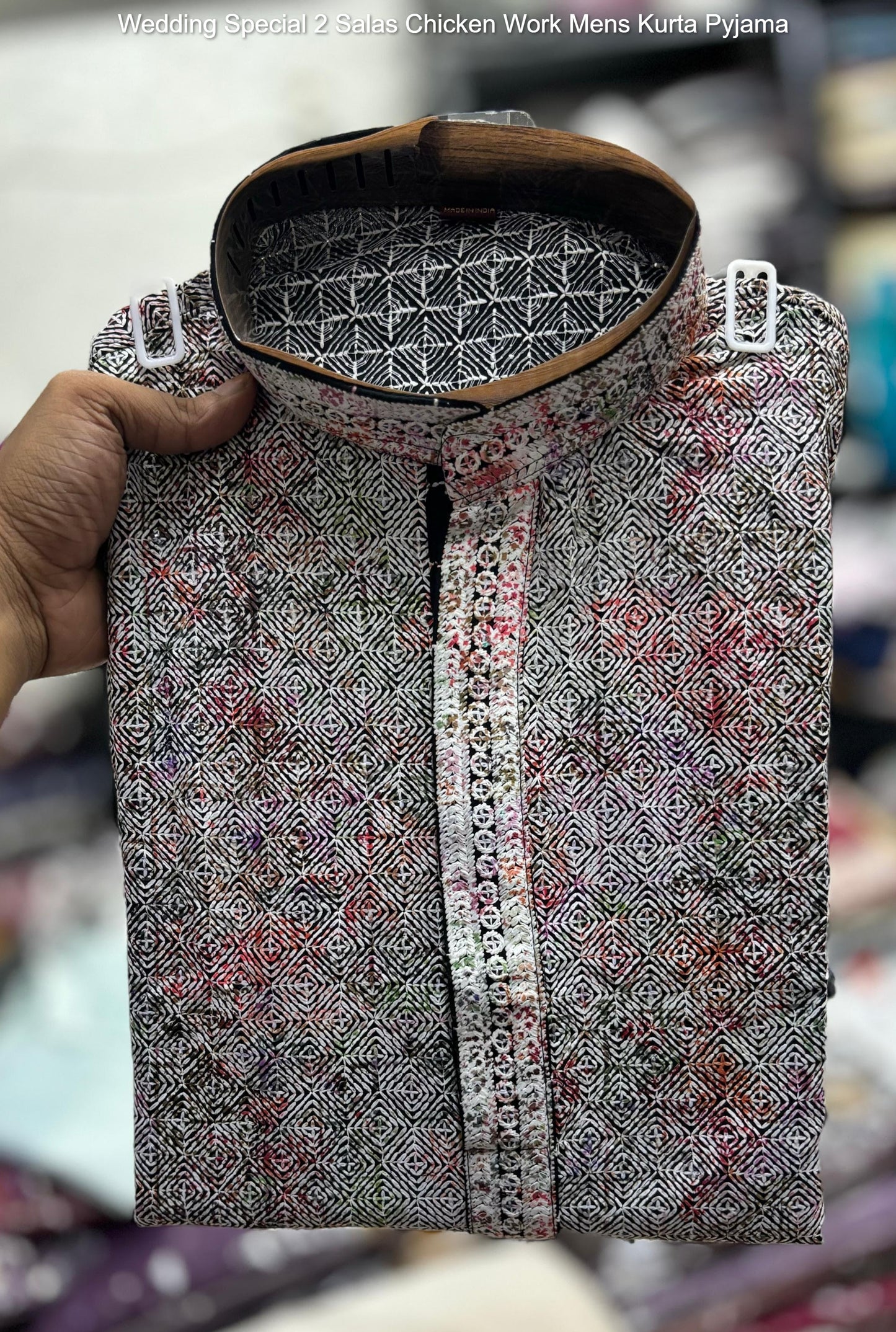 Wedding Special 2 Salas Chicken Work Mens Kurta Pyjama