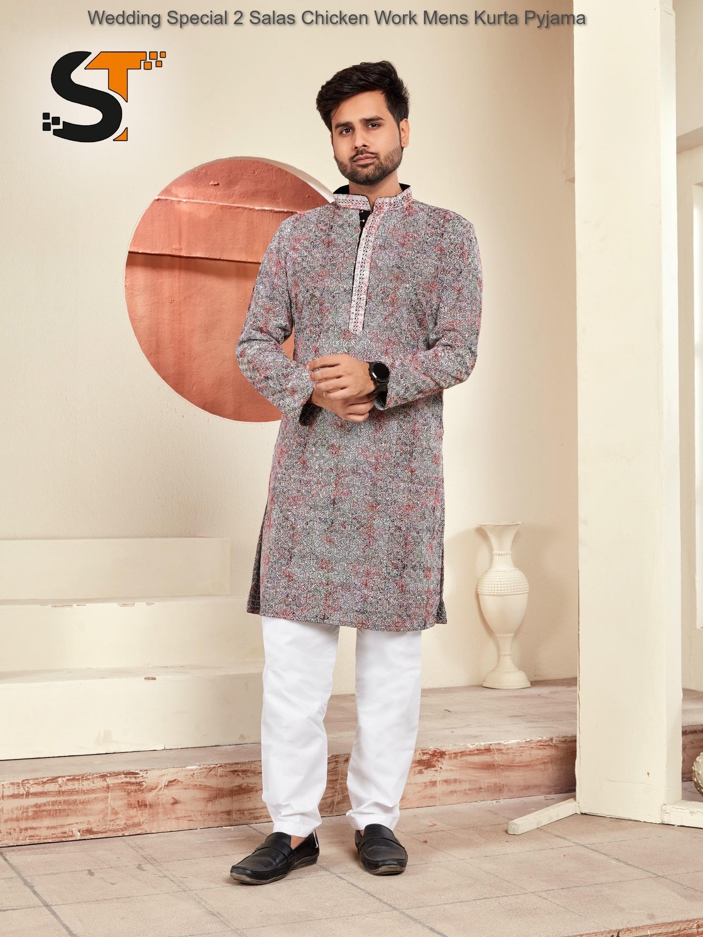 Wedding Special 2 Salas Chicken Work Mens Kurta Pyjama