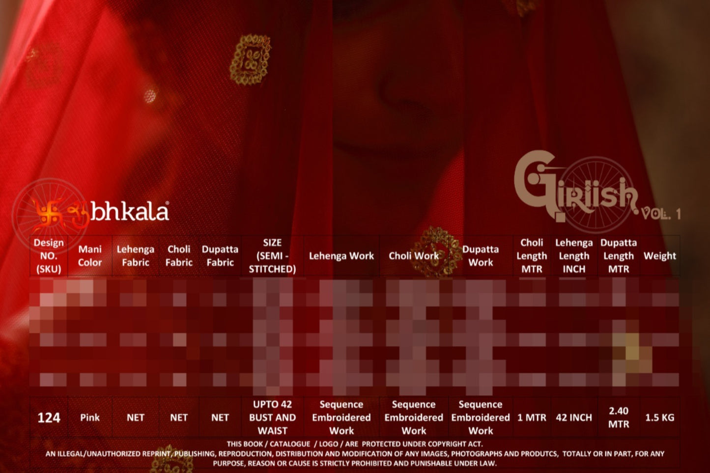 124 Girlish Vol 1 Shubhkala Sequence Work Lehenga Choli