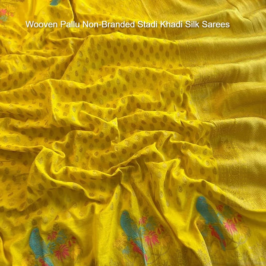 Wooven Pallu Non-Branded Stadi Khadi Silk Sarees