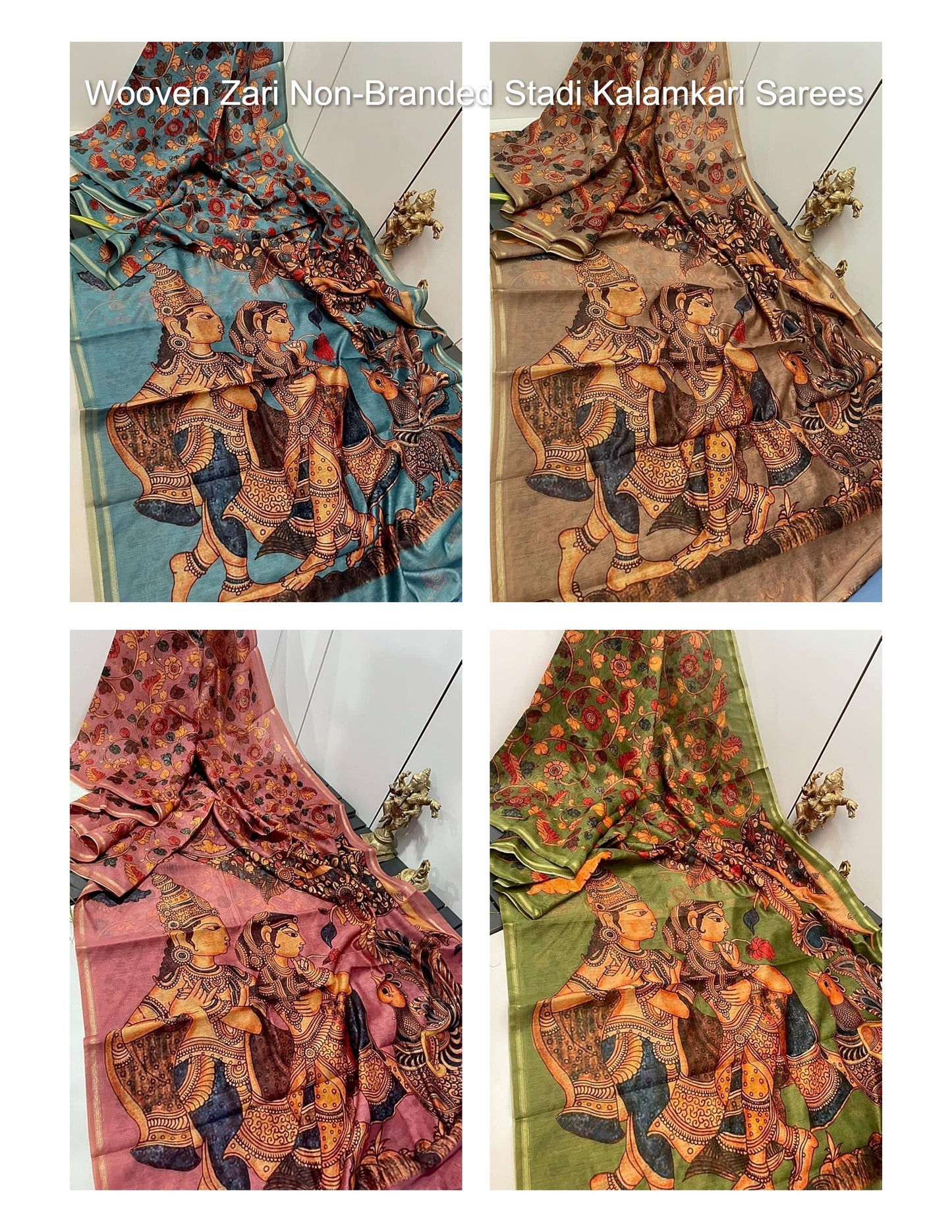 Wooven Zari Non-Branded Stadi Kalamkari Sarees