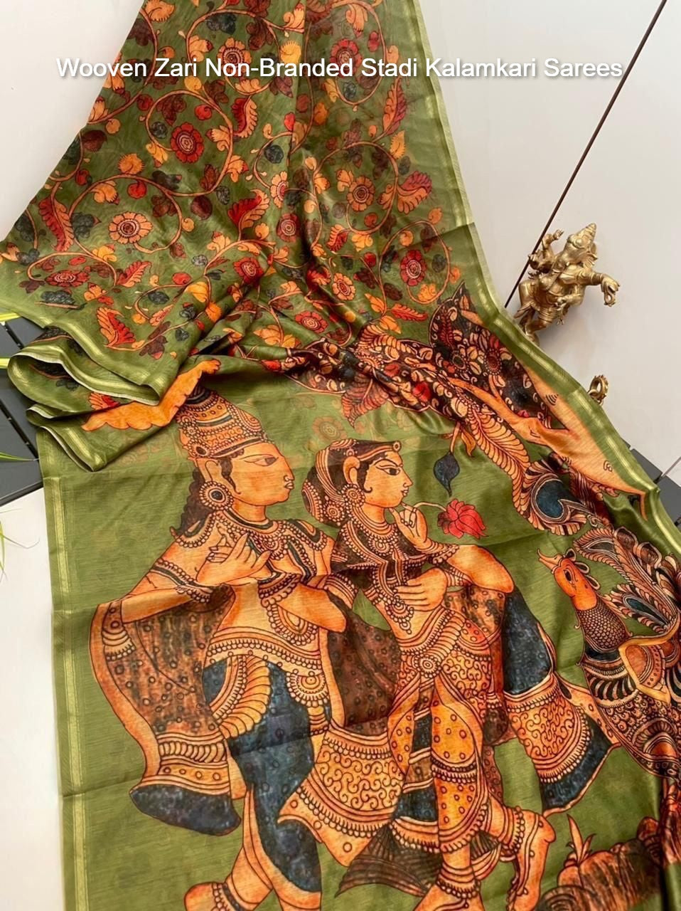Wooven Zari Non-Branded Stadi Kalamkari Sarees