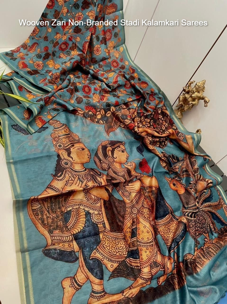 Wooven Zari Non-Branded Stadi Kalamkari Sarees