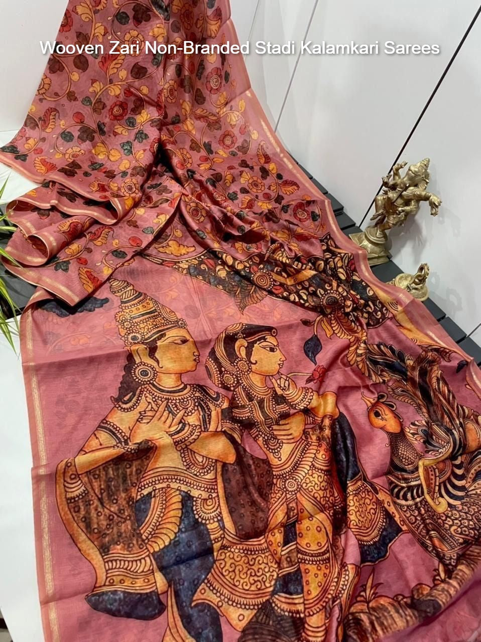 Wooven Zari Non-Branded Stadi Kalamkari Sarees
