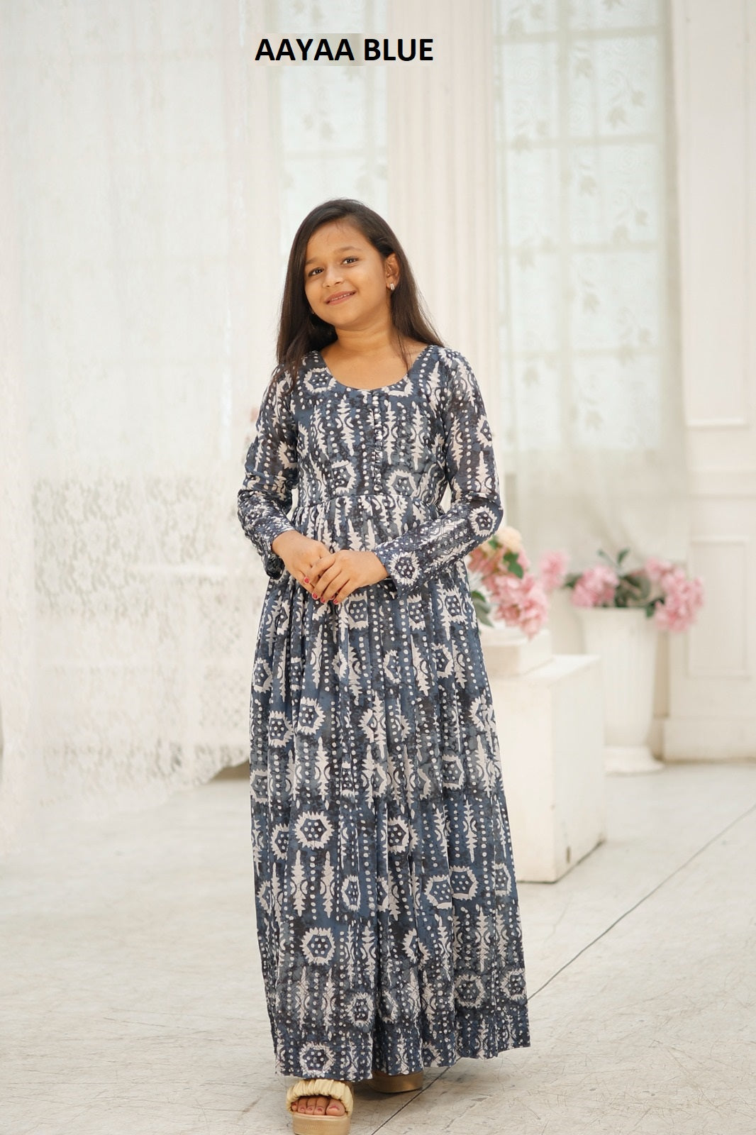 Yaana Vol 5 Blue Aayaa Embroidery Girls Gown