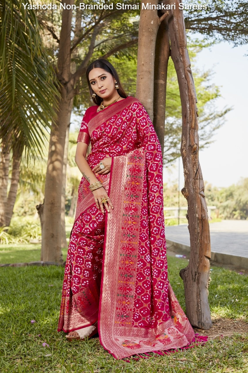 Yashoda Non-Branded Stmai Minakari Sarees
