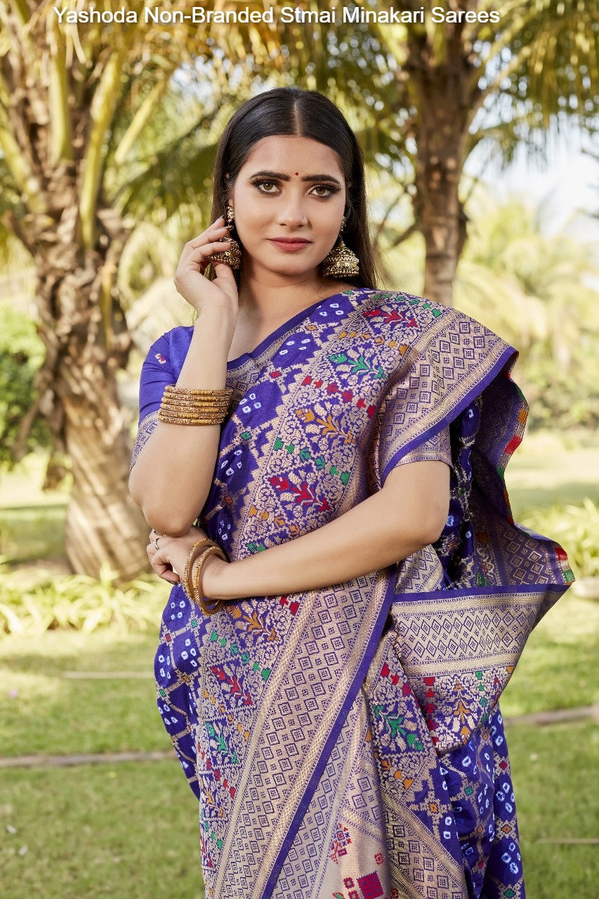Yashoda Non-Branded Stmai Minakari Sarees