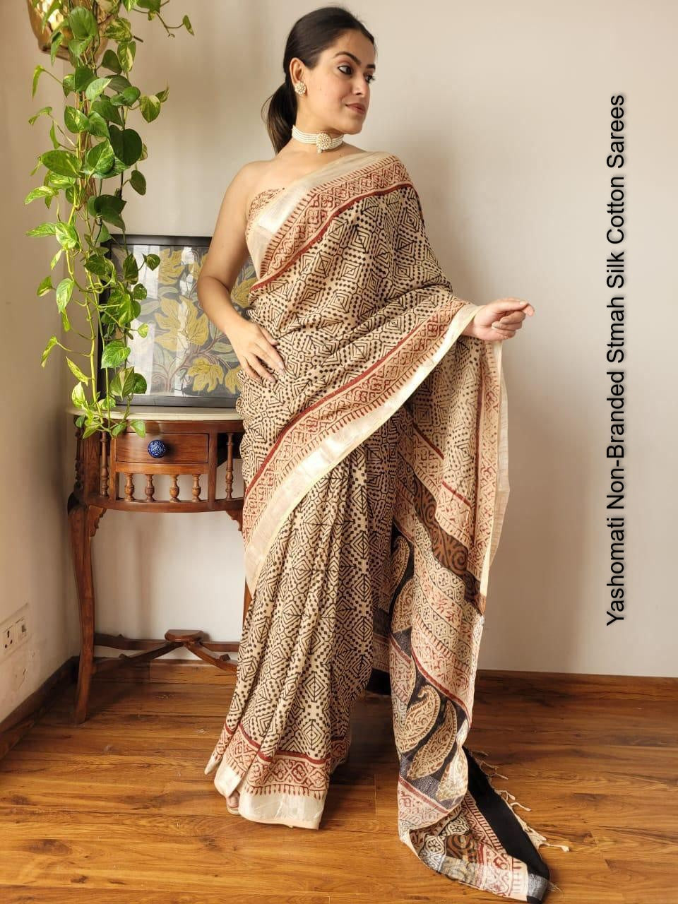 Yashomati Non-Branded Stmah Silk Cotton Sarees