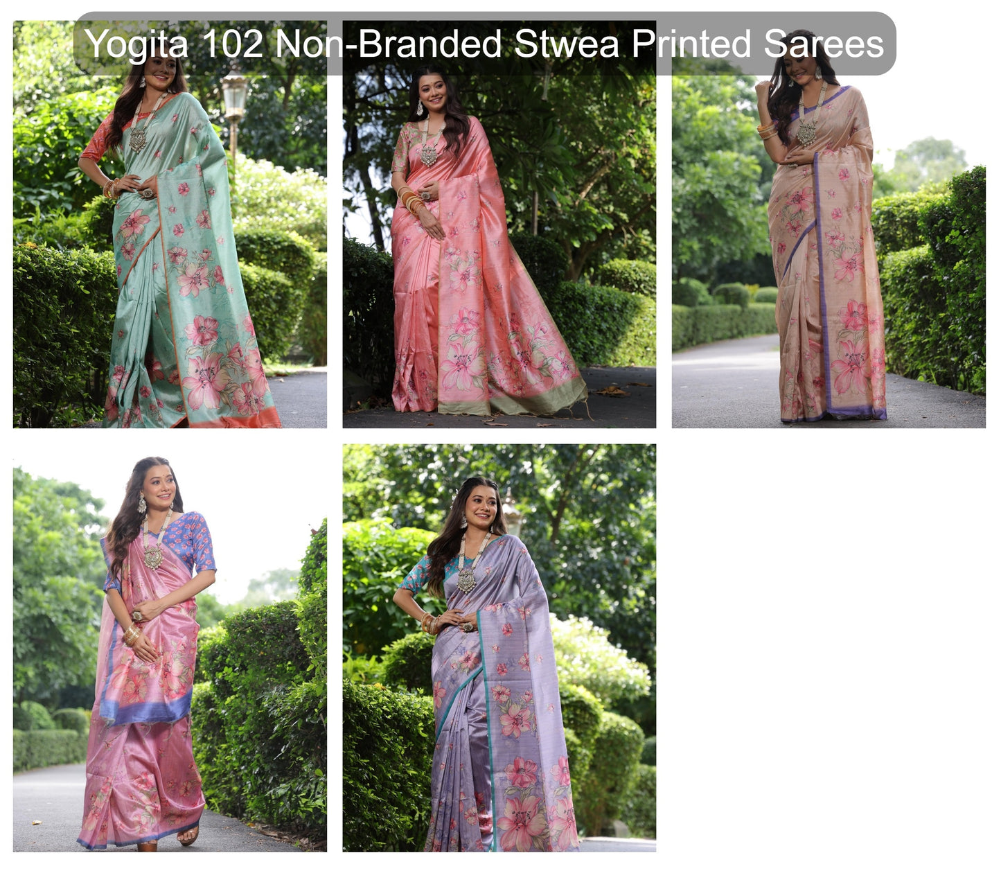 Yogita 102 Non-Branded Stwea Printed Sarees