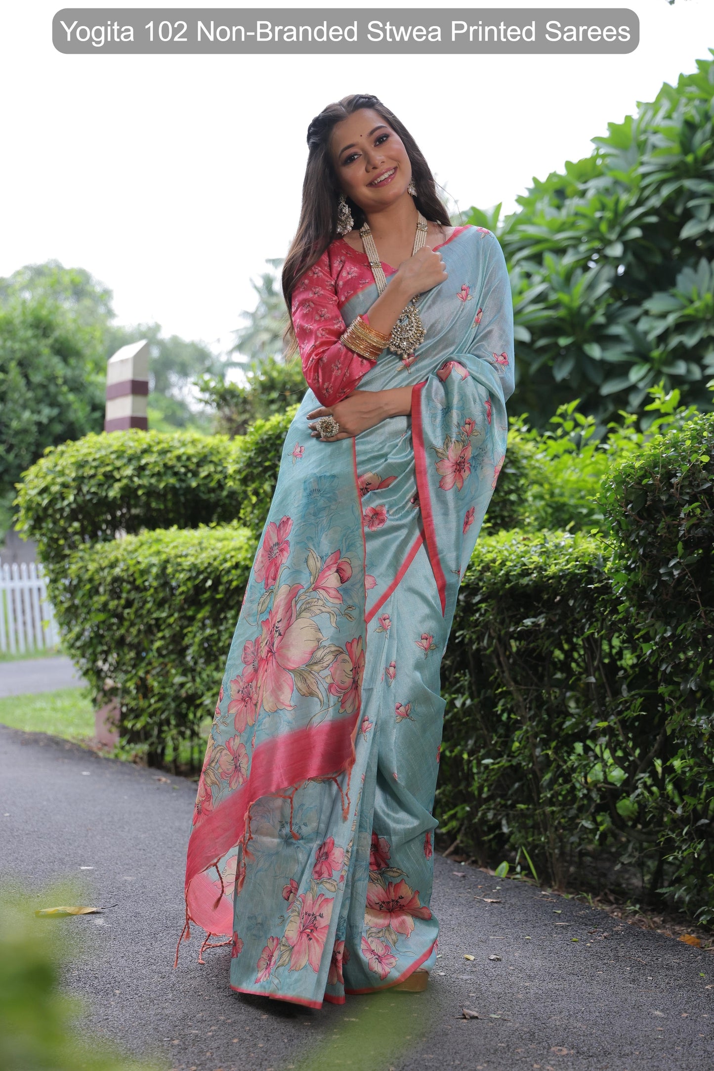 Yogita 102 Non-Branded Stwea Printed Sarees