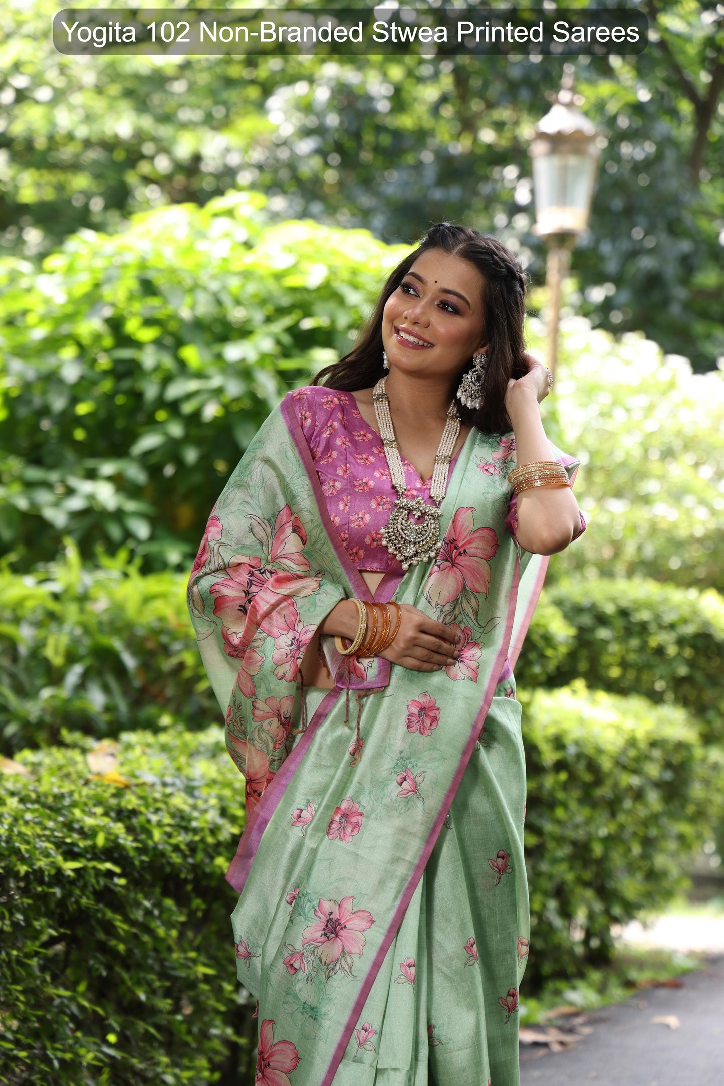 Yogita 102 Non-Branded Stwea Printed Sarees