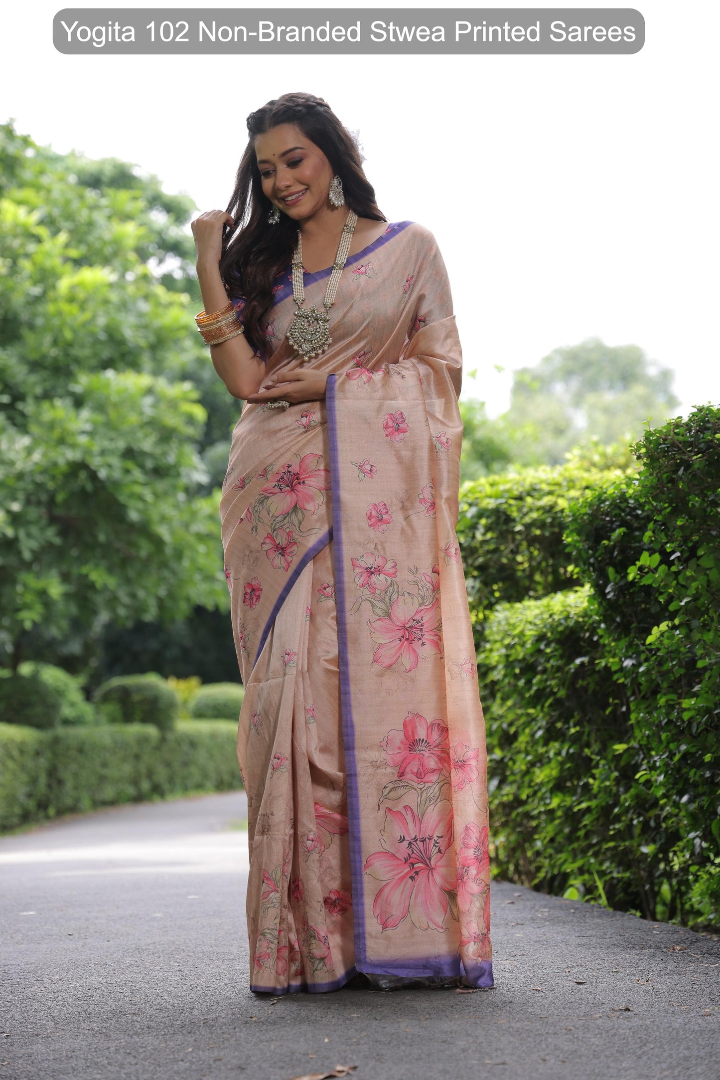 Yogita 102 Non-Branded Stwea Printed Sarees