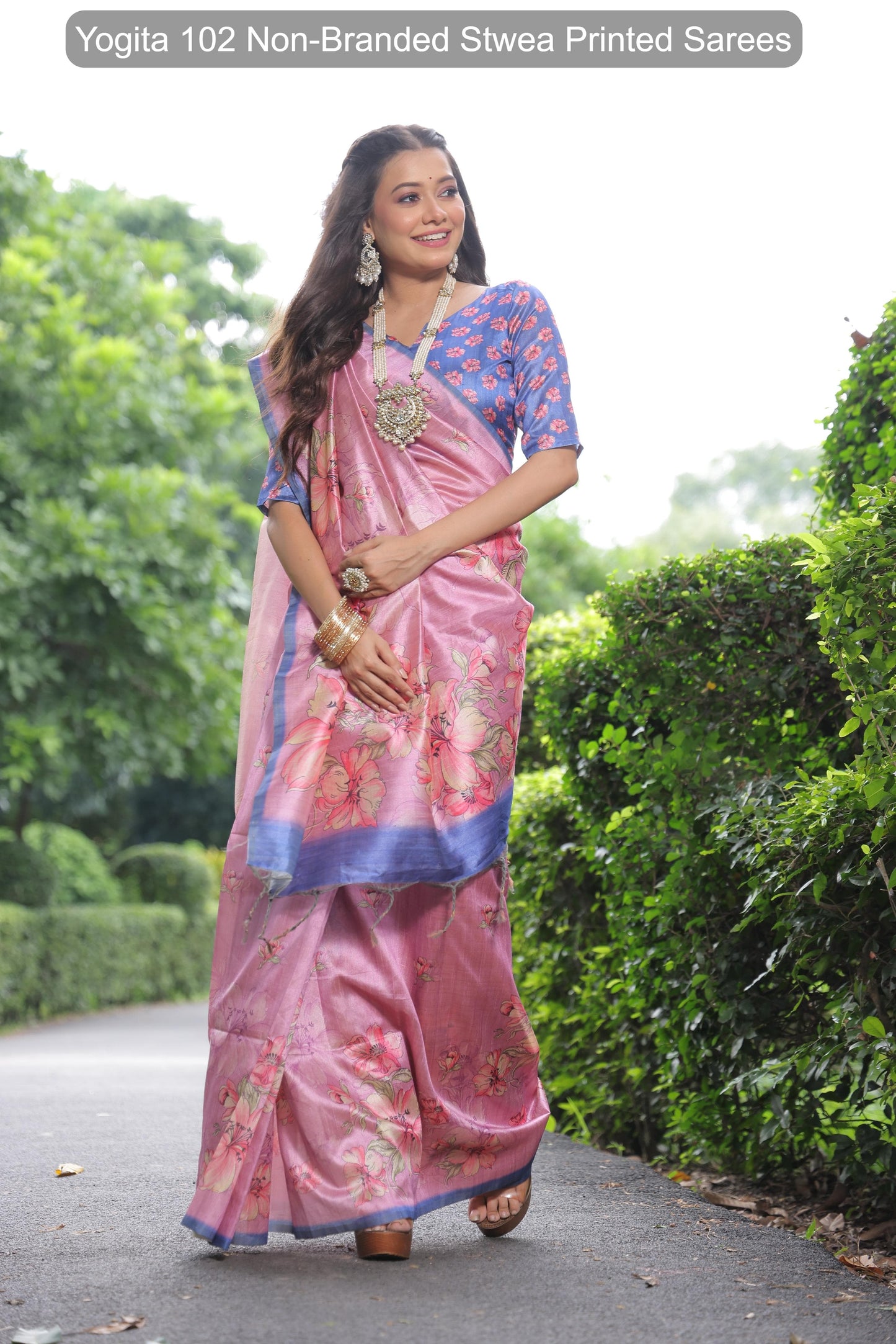 Yogita 102 Non-Branded Stwea Printed Sarees