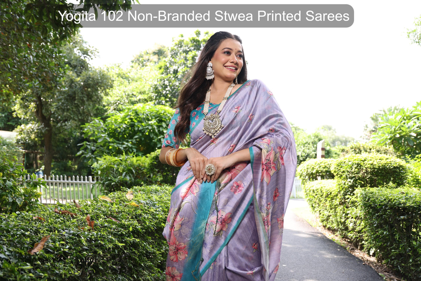 Yogita 102 Non-Branded Stwea Printed Sarees