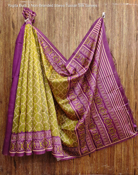 Yogita Butti 3 Non-Branded Stwea Tussar Silk Sarees