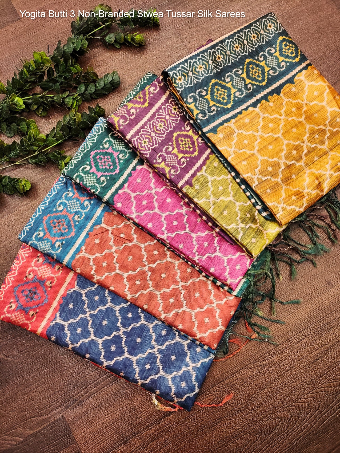 Yogita Butti 3 Non-Branded Stwea Tussar Silk Sarees