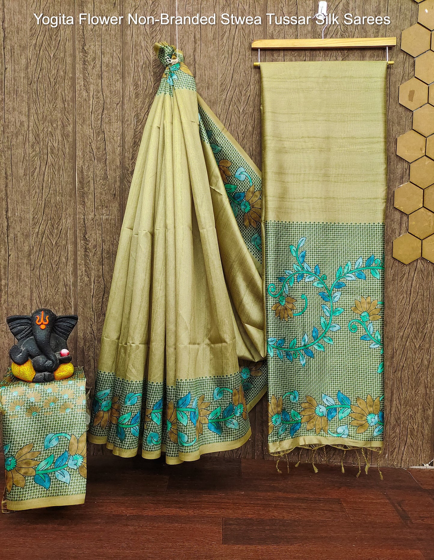 Yogita Flower Non-Branded Stwea Tussar Silk Sarees