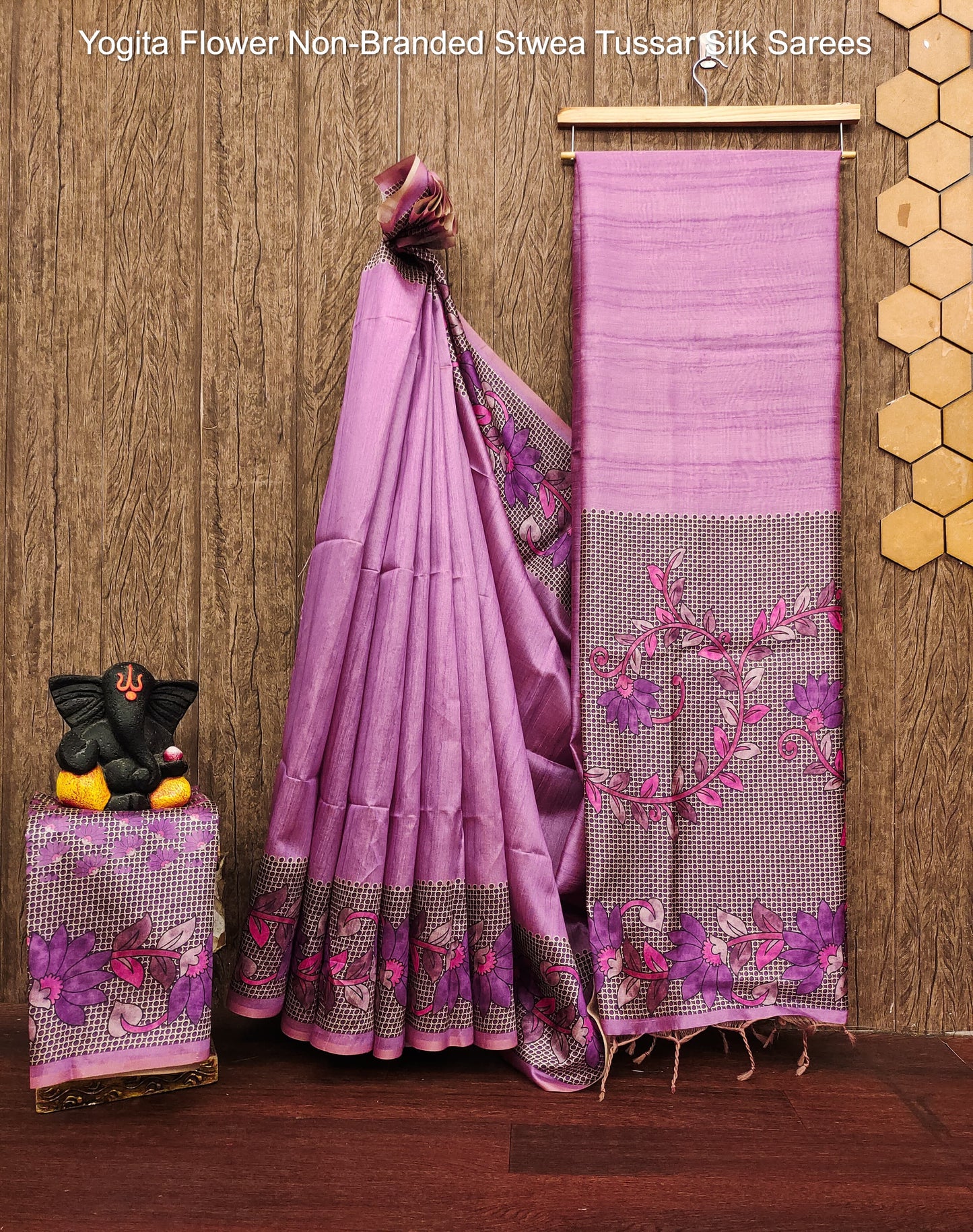 Yogita Flower Non-Branded Stwea Tussar Silk Sarees