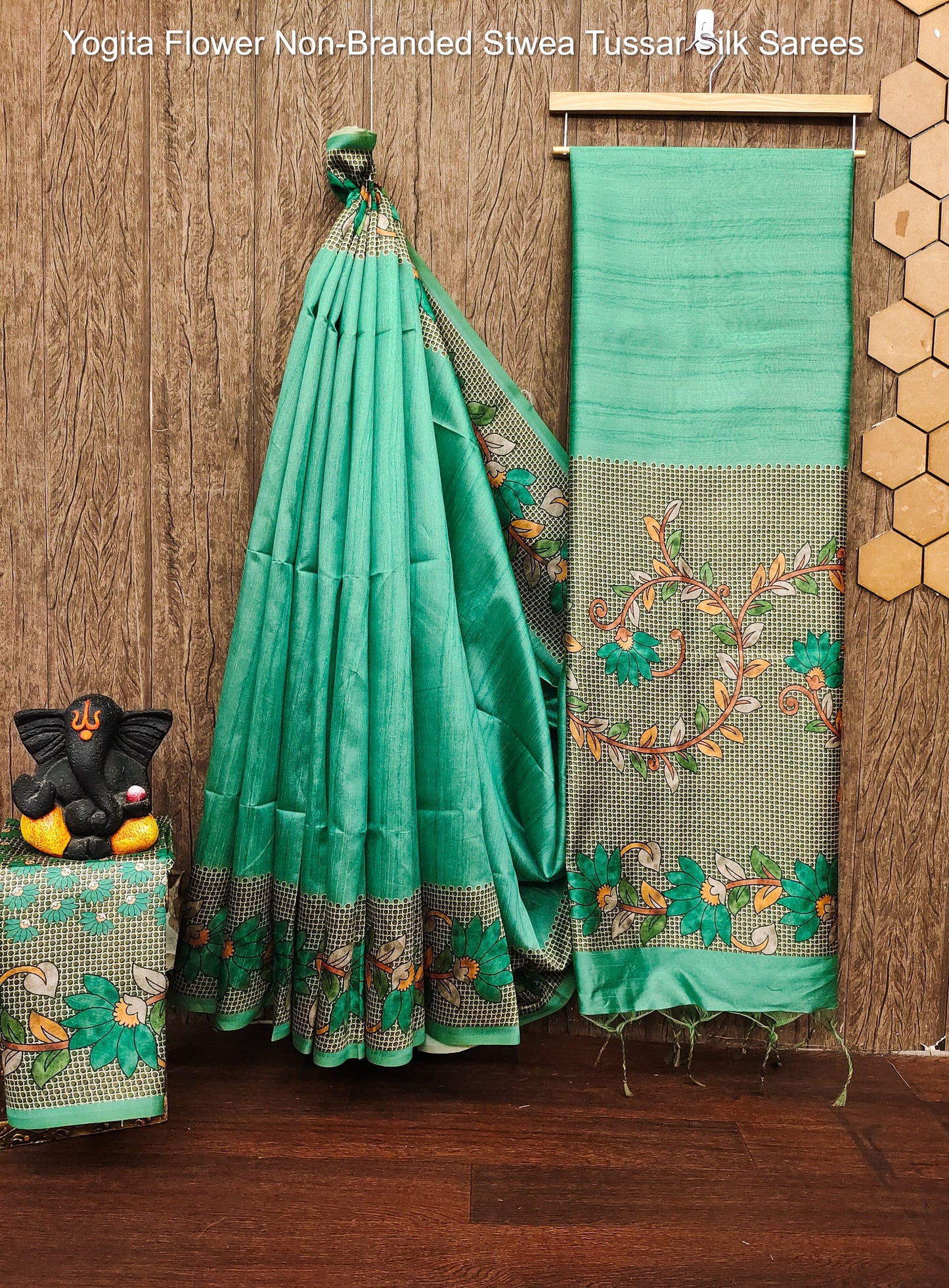 Yogita Flower Non-Branded Stwea Tussar Silk Sarees