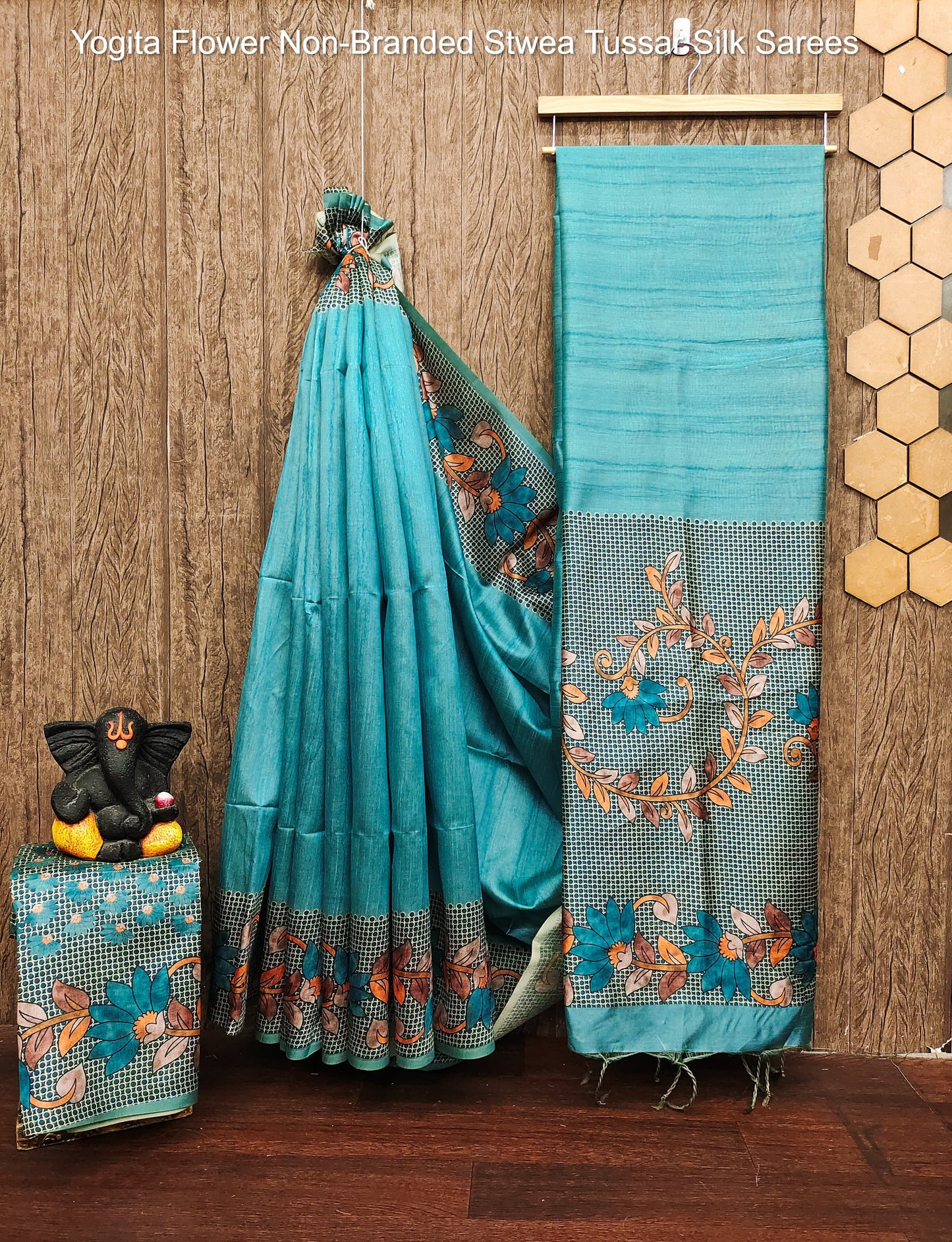 Yogita Flower Non-Branded Stwea Tussar Silk Sarees