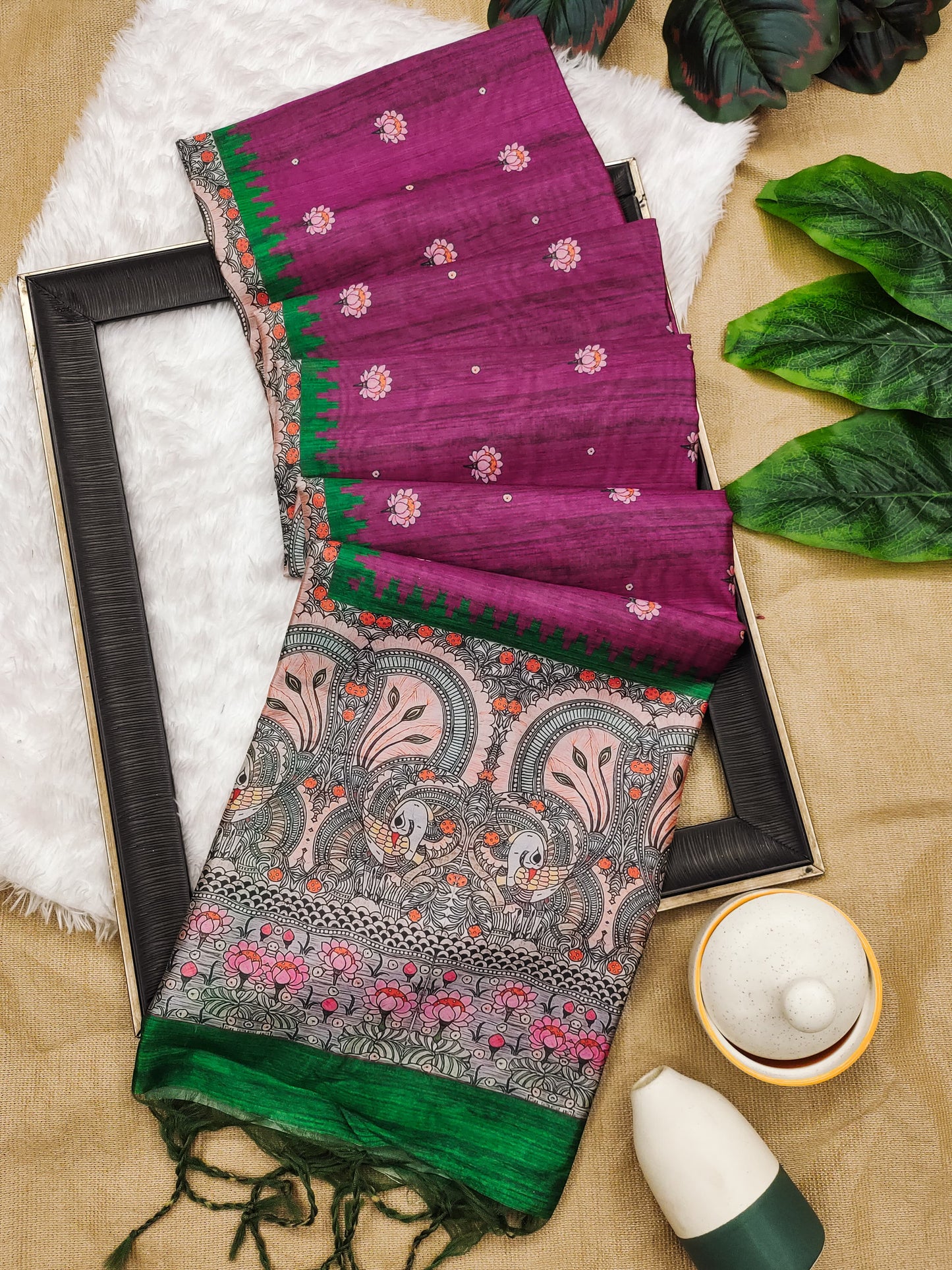 Yogita Lotus 2 Stwea Tussar Silk Sarees