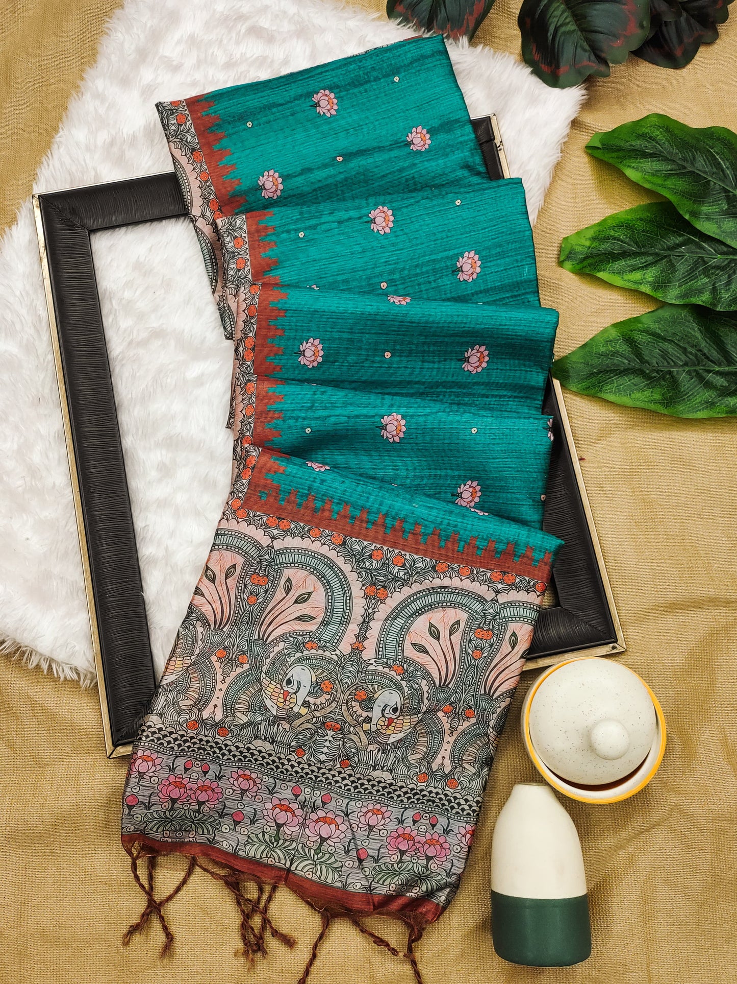 Yogita Lotus 2 Stwea Tussar Silk Sarees