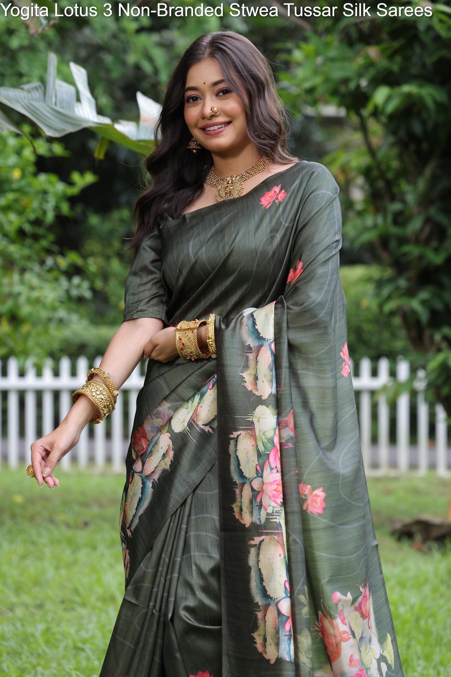 Yogita Lotus 3 Non-Branded Stwea Tussar Silk Sarees