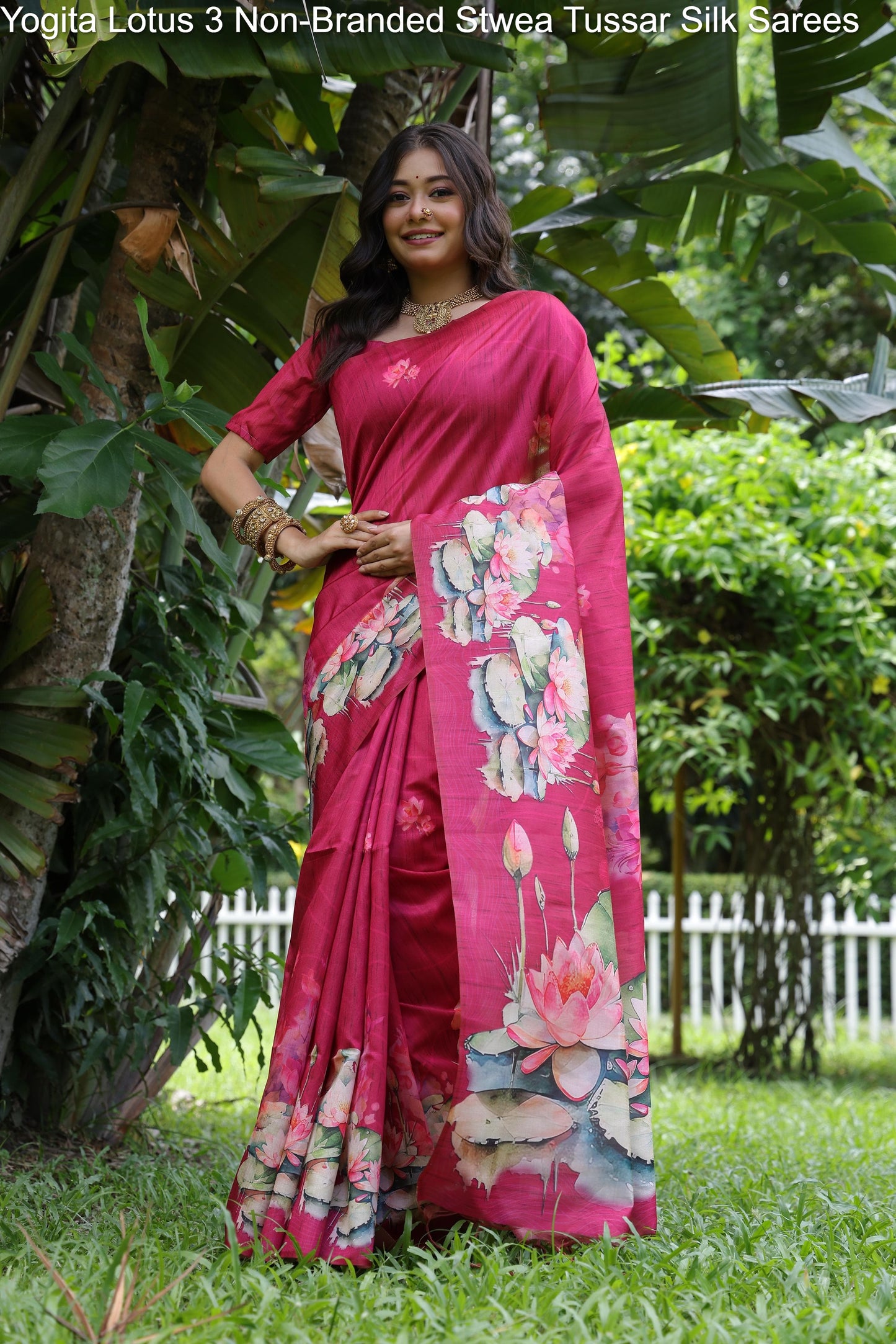 Yogita Lotus 3 Non-Branded Stwea Tussar Silk Sarees