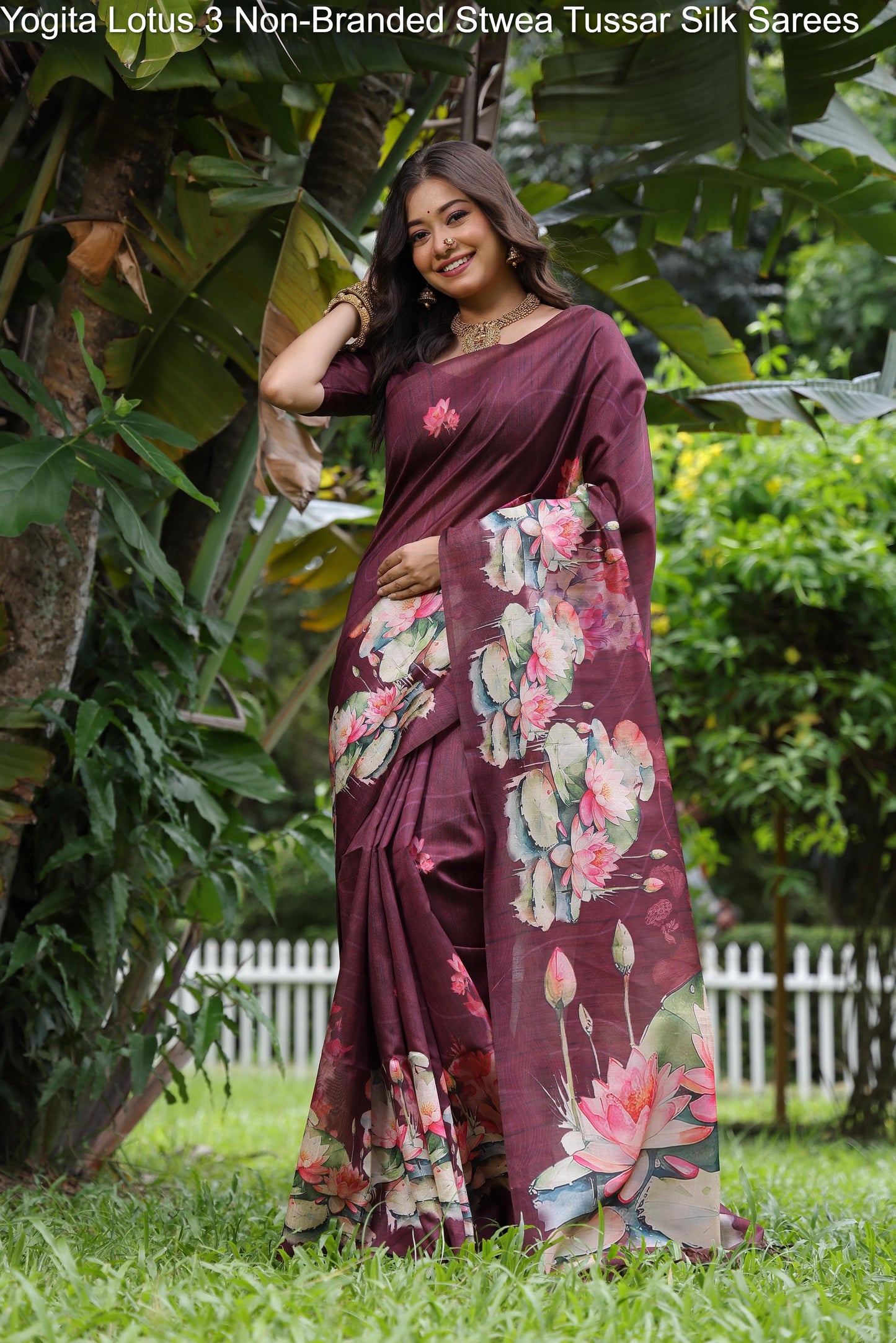 Yogita Lotus 3 Non-Branded Stwea Tussar Silk Sarees