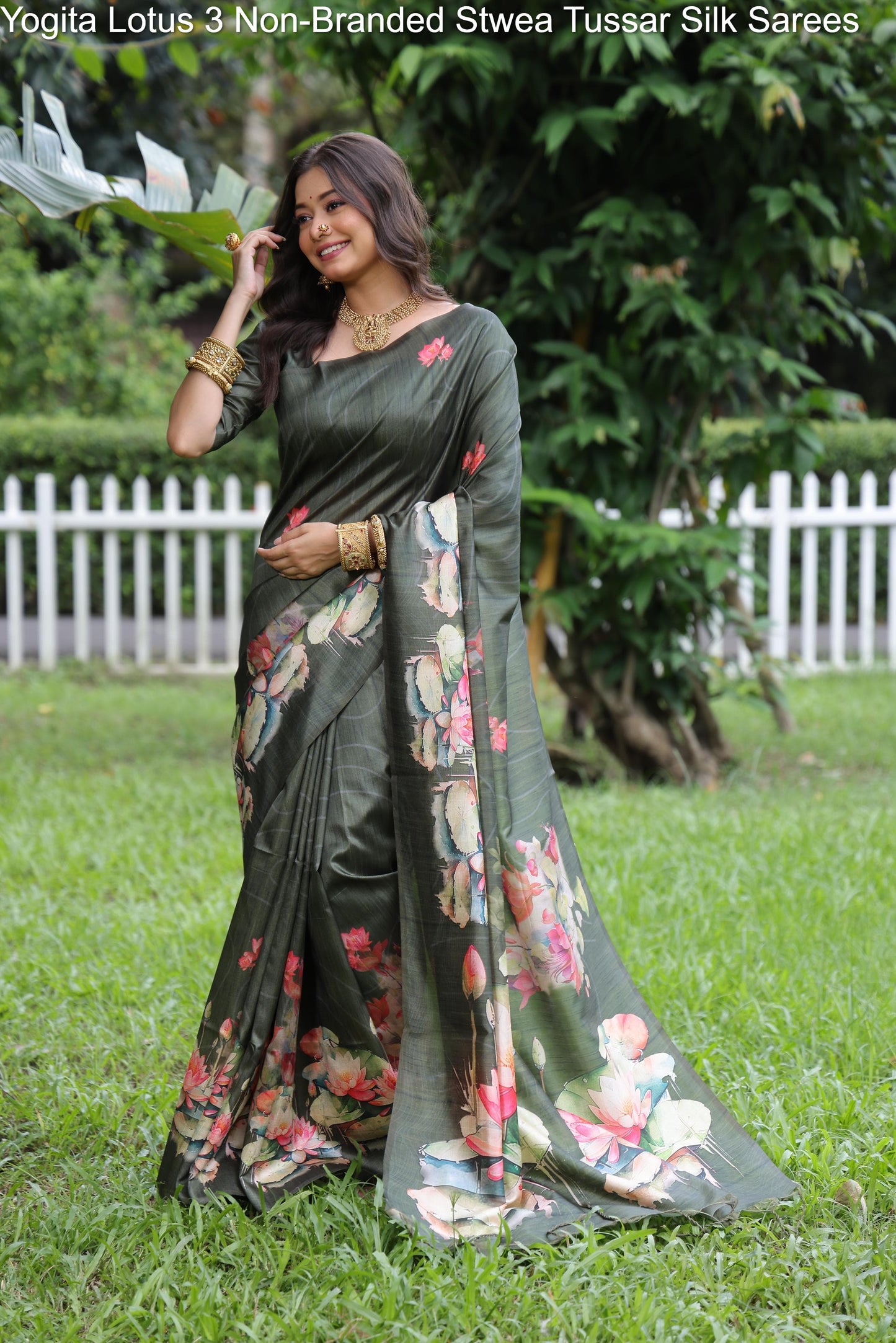 Yogita Lotus 3 Non-Branded Stwea Tussar Silk Sarees